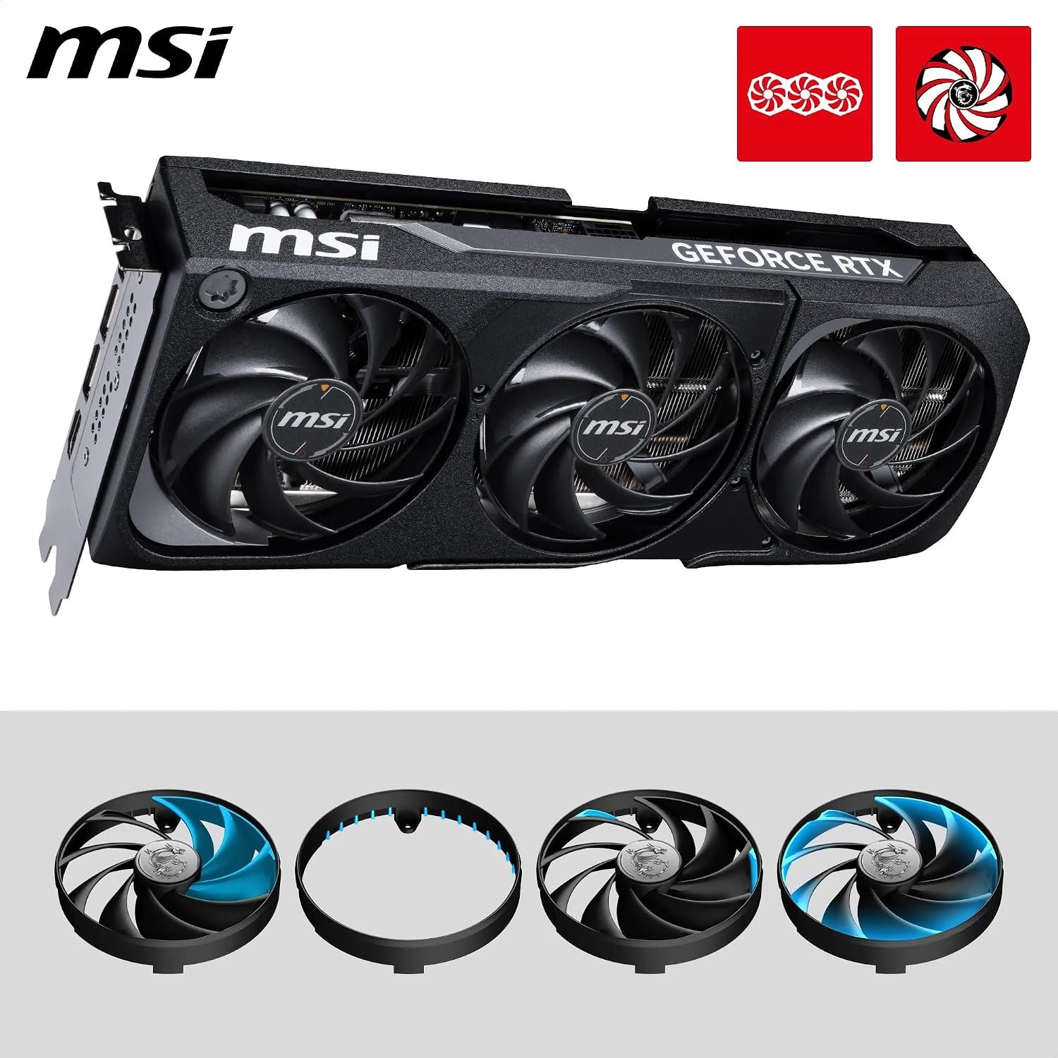 MSI GeForce RTX 5070 Ti 16G Shadow 3X OC Graphics Card, 16GB GDDR7 (28Gbps/256-bit), PCIe 5.0 - Triple Fan Thermal Design (3x Torx Fan 5.0) - HDMI 2.1b, DP 2.1b, 16384 MB - Image 4