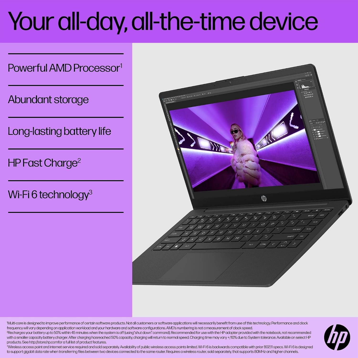 HP 14” Laptop | AMD Athlon Silver 7120U Processor | 4GB RAM | 128GB SSD | AMD Radeon 610M Graphics | HD Display | 12.5 hrs battery | Microsoft 365 Personal 12 month included | Windows 11 | 14-em0000sa - Image 3