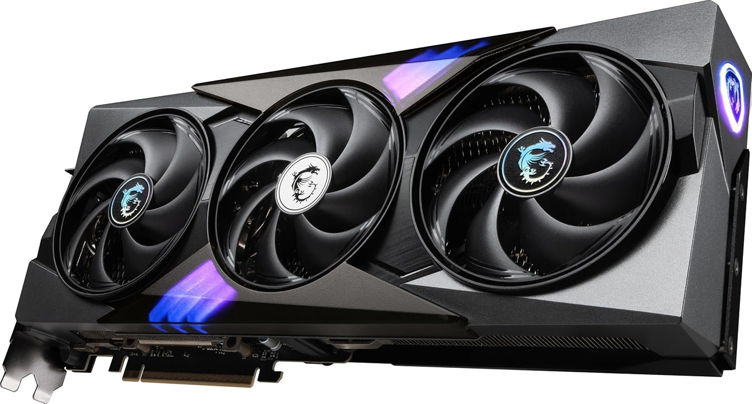 MSI GeForce RTX 5080 16G GAMING TRIO OC Graphics Card - RTX 5080 GPU, 16GB GDDR7 (30Gbps/256-bit), PCIe 5.0 - TRI FROZR 4 (3 x STORMFORCE Fan), Gaming & Silent mode, RGB - HDMI 2.1b, DisplayPort 2.1b - Image 3