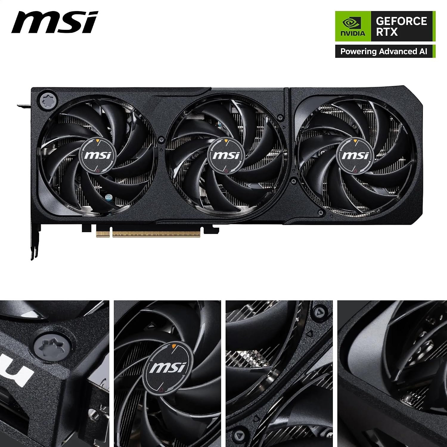 MSI GeForce RTX 5070 Ti 16G Shadow 3X OC Graphics Card, 16GB GDDR7 (28Gbps/256-bit), PCIe 5.0 - Triple Fan Thermal Design (3x Torx Fan 5.0) - HDMI 2.1b, DP 2.1b, 16384 MB - Image 2