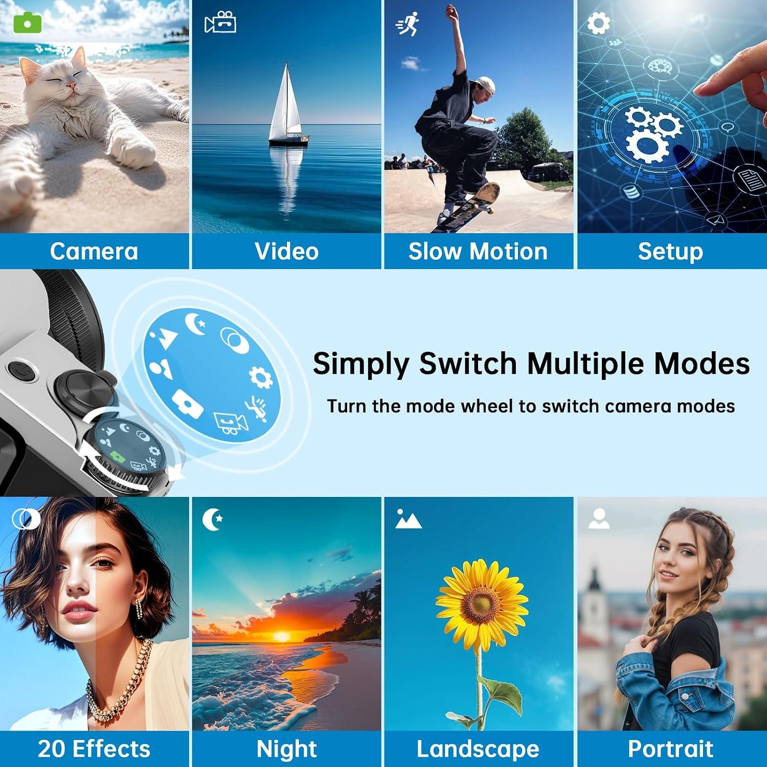 Digital Camera 4K 64MP with WiFi, Autofocus Vlogging Camera for YouTube & Webcam, 3″ 180° Flip Screen, 16X Digital Zoom, Anti-Shake, 32GB SD Card, Charging Station & 2 Batteries for Beginners - Image 5