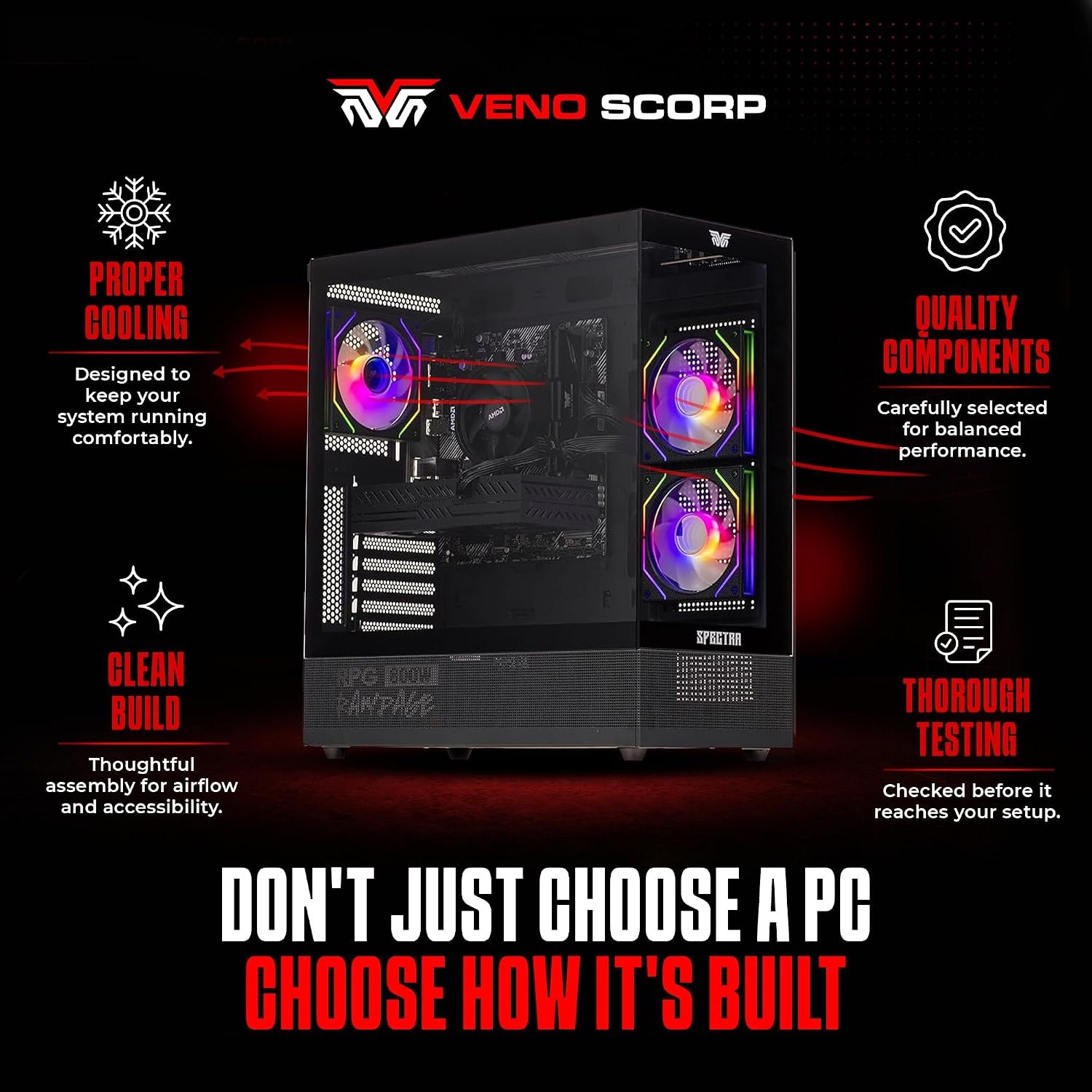 Veno Scorp Gaming PC Intel i7 10700F RTX 5050 8GB 16GB RAM 1TB SSD Spectra - Image 4