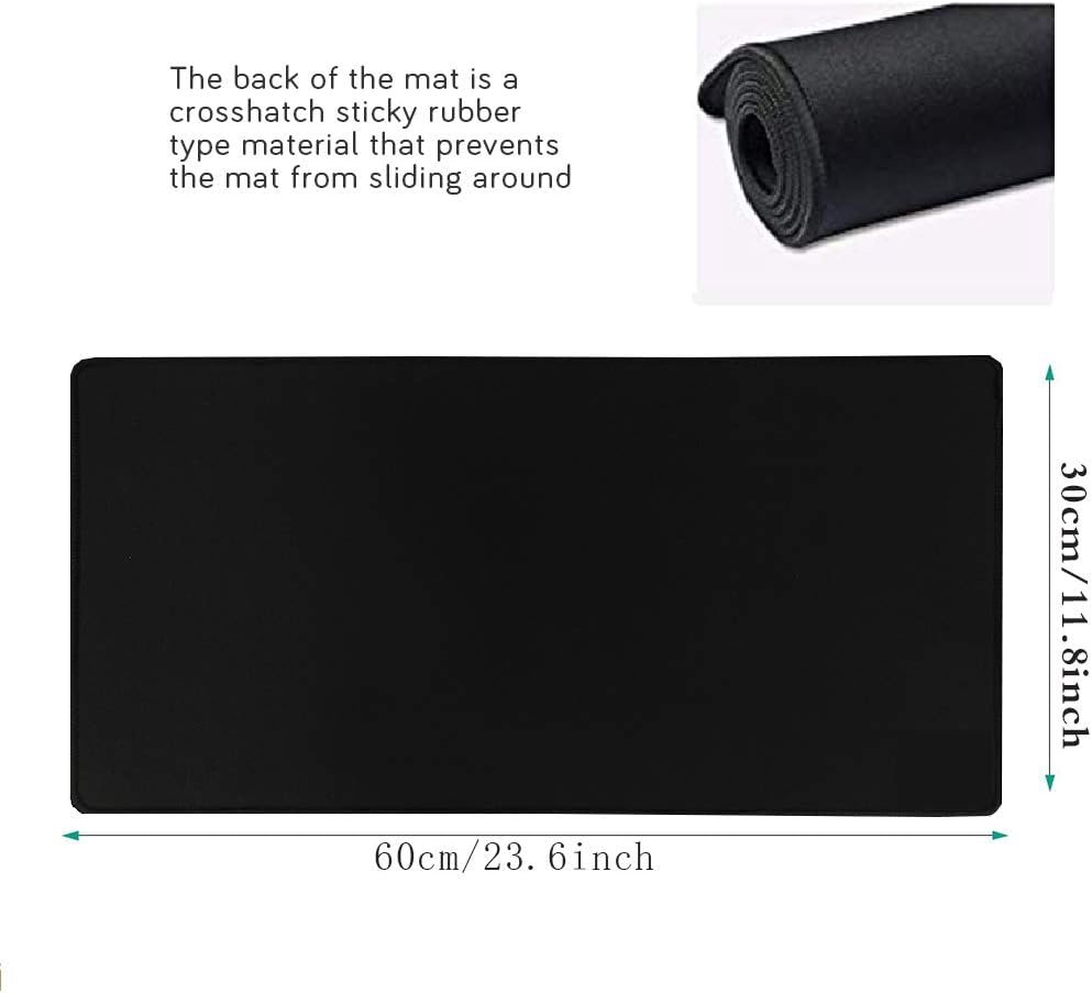 Mouse mat/Large Mouse Pad 600x300x3 mm | XL mousepad | desk mat/Gaming Mouse pad | improved precision and speed | rubber base for stable grip on smooth surfaces | table pad(60x30 Black) - Image 2