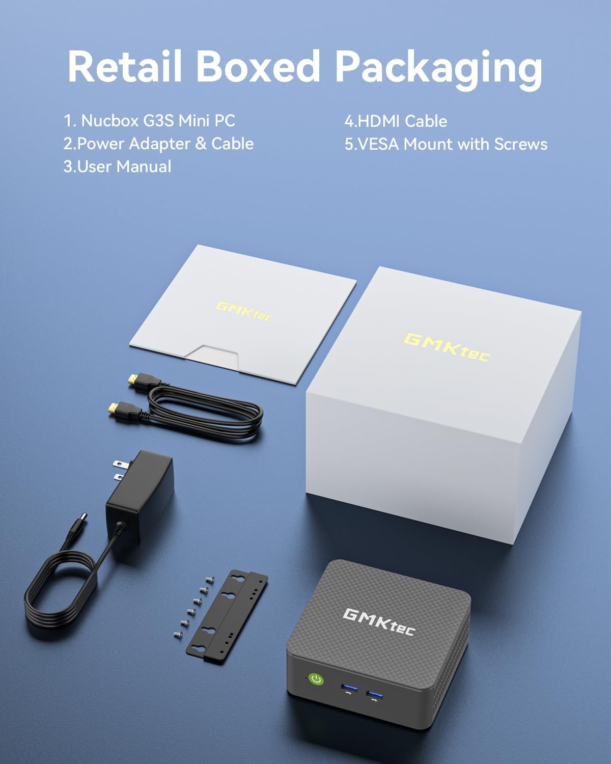 GMKtec 12th Gen Intel N95 Mini PC (Turbo 3.4GHz) 8GB DDR4 3200MHz 256GB SSD Micro Computer 4K Dual HDMI Display/3x USB3.2/WiFi 5 BT5.0/RJ45 Ethernet Nucbox G3S/ Micro PC - Image 6