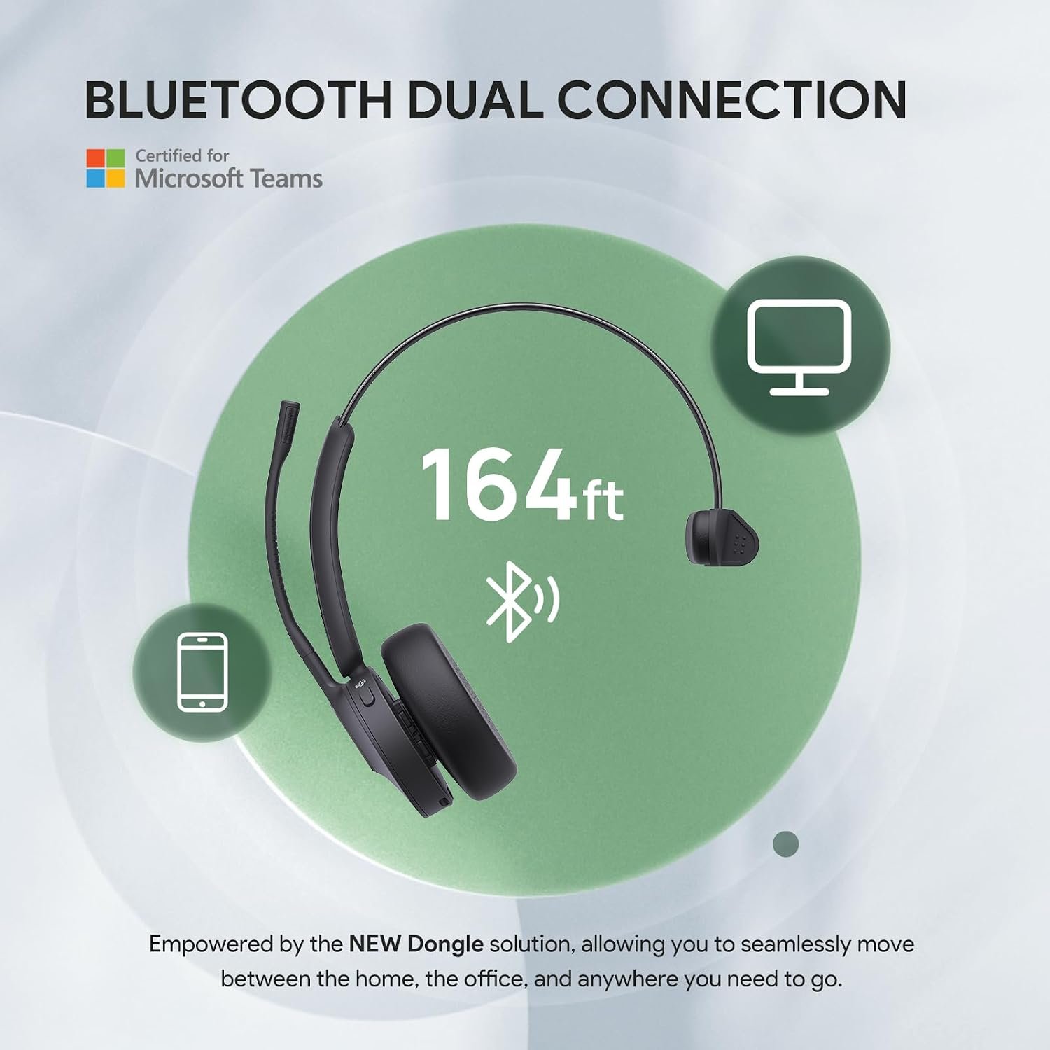 Yealink BH70 Mono Wireless Headset with Mic for Work, Charging Dock,USB C - Image 4