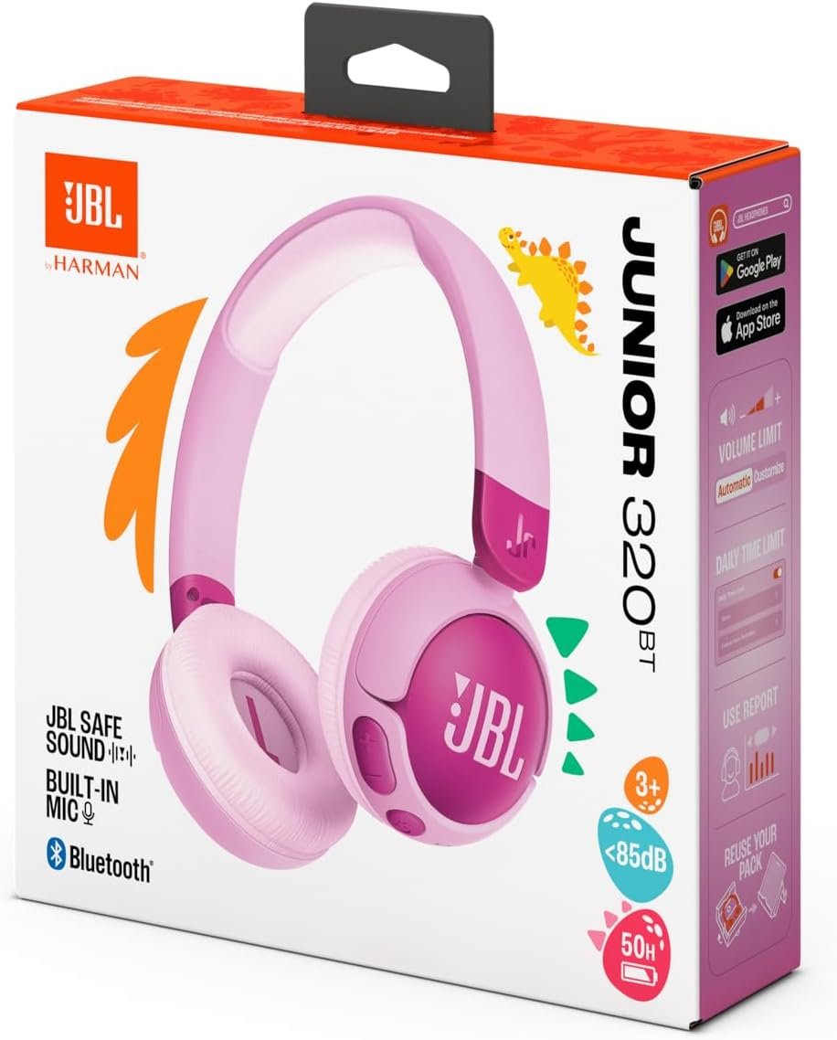 JBL Junior 320 BT, Wireless On-Ear Bluetooth Headphones for Kids, Purple - Image 6