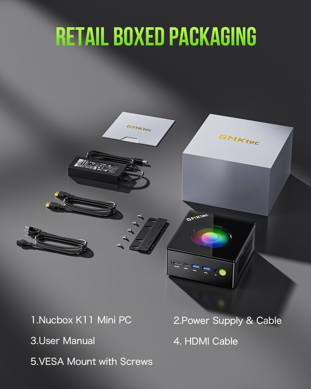 GMKtec K11 AMD Ryzen 9 Gaming Mini PC 8945HS(8C/16T, Up to 5.2GHz) W-11 Pro, 32GB DDR5 RAM 1TB Mini Desktop PC Computer, Oculink, Dual NIC 2.5GbE LAN, HDMI/DisplayPort/USB4*2 - Image 7
