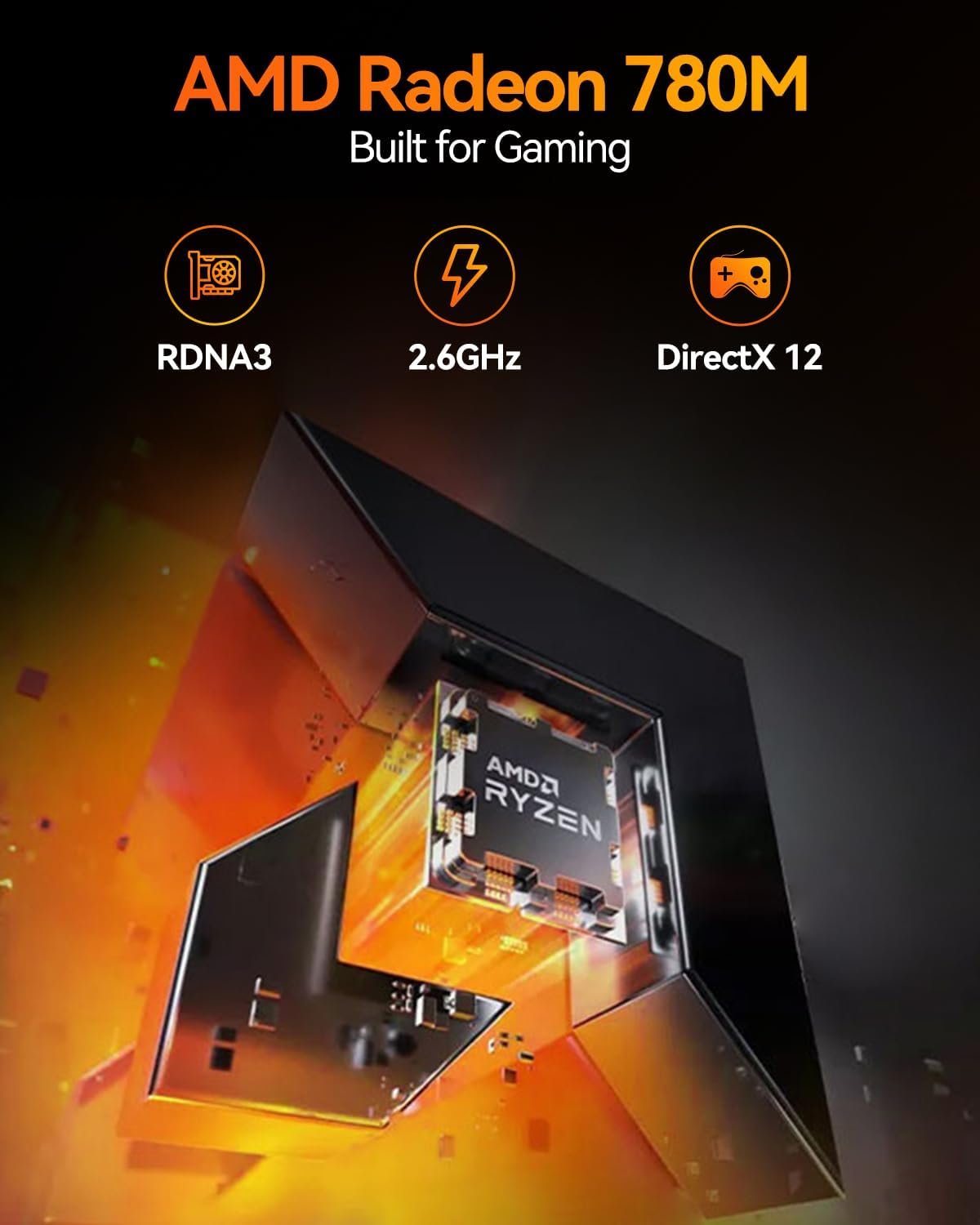 GEEKOM A8 Mini PC, AMD Ryzen 7 8745HS,1TB SSD, DDR5 16GB RAM (Up to 128GB) - Image 4