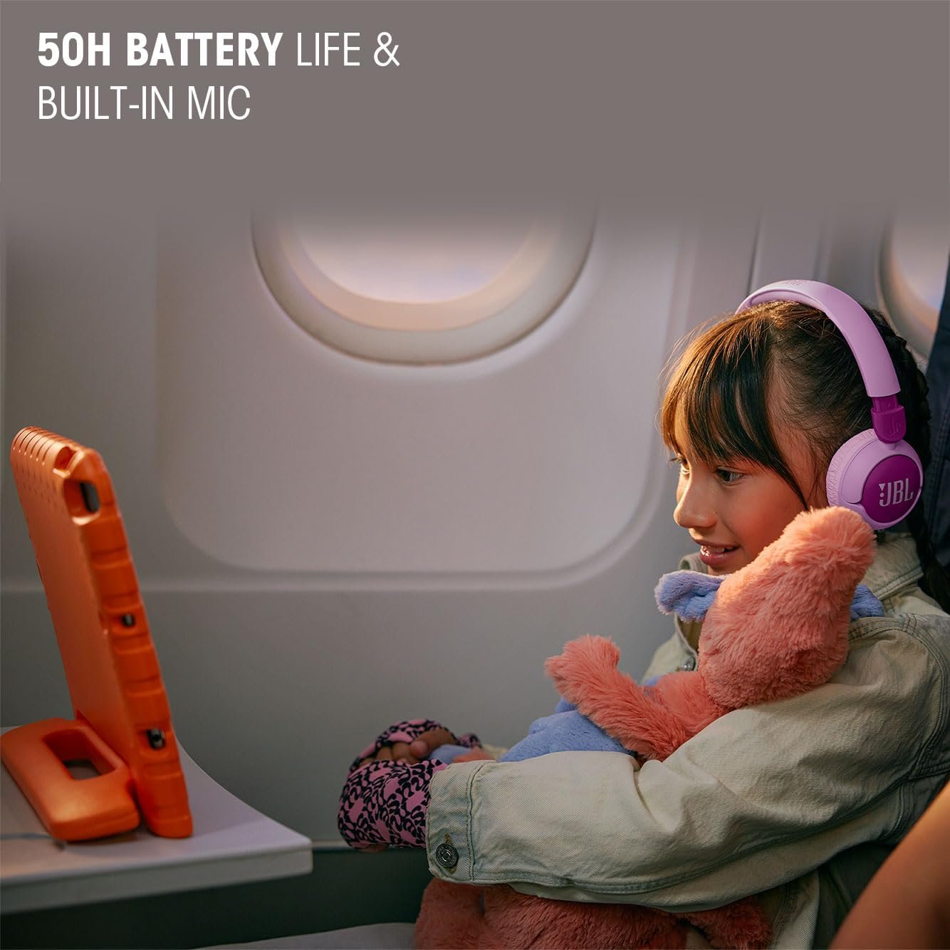 JBL Junior 320 BT, Wireless On-Ear Bluetooth Headphones for Kids, Purple - Image 2