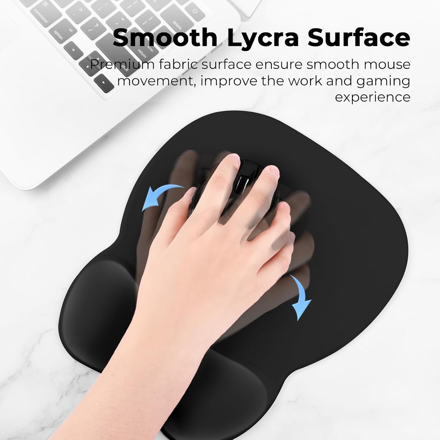 EooCoo Mouse Mat Wrist Support, Gaming Mouse Pad, Black - Image 3