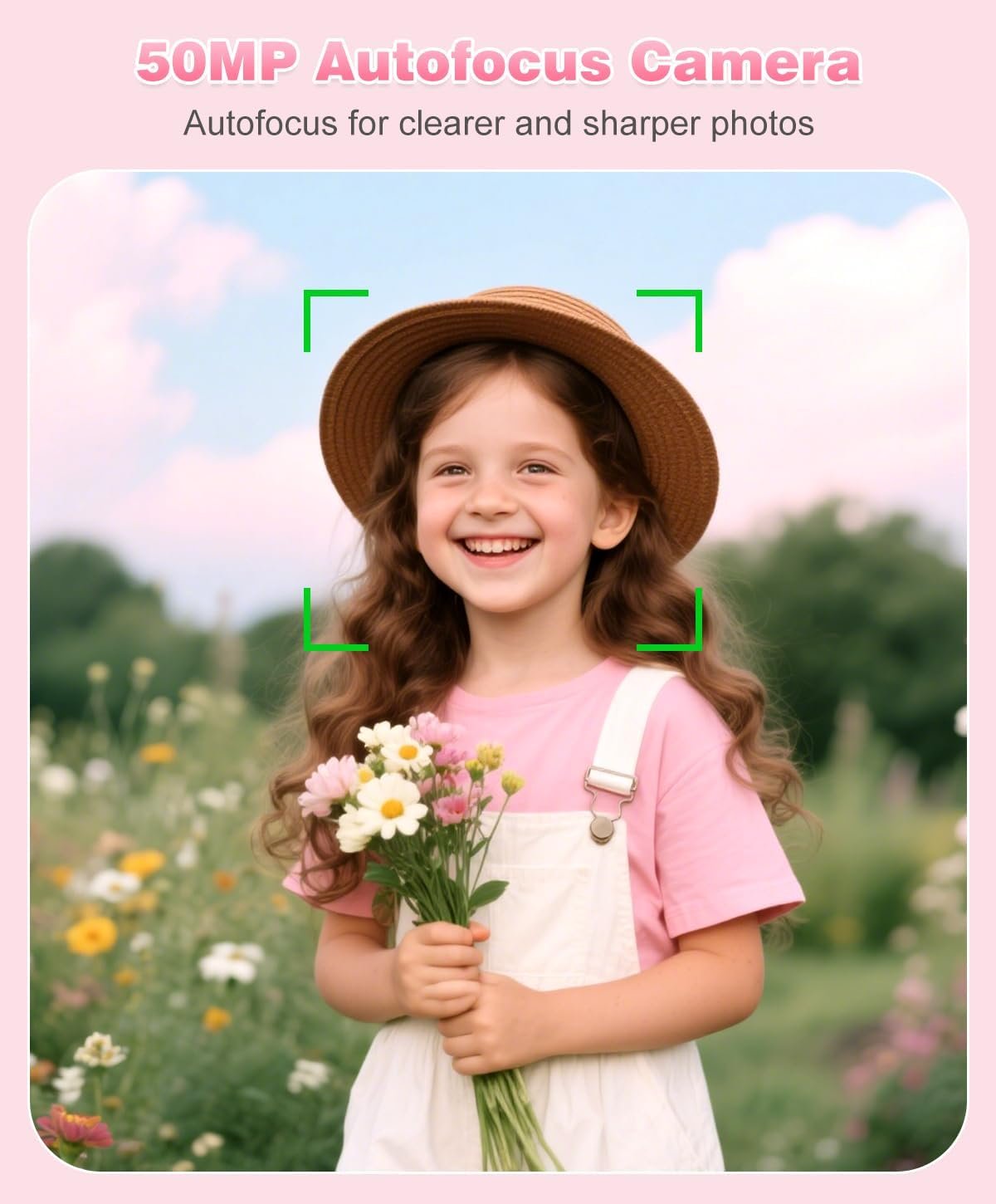 Digital Camera, 1080P FHD Vlogging Camera 50MP Compact Portable Photo Camera with 2.4" Screen, 16X Digital Zoom Mini Small Pocket Camera for Kids Students with 1 Battery, 16GB Card (Pink) - Image 2