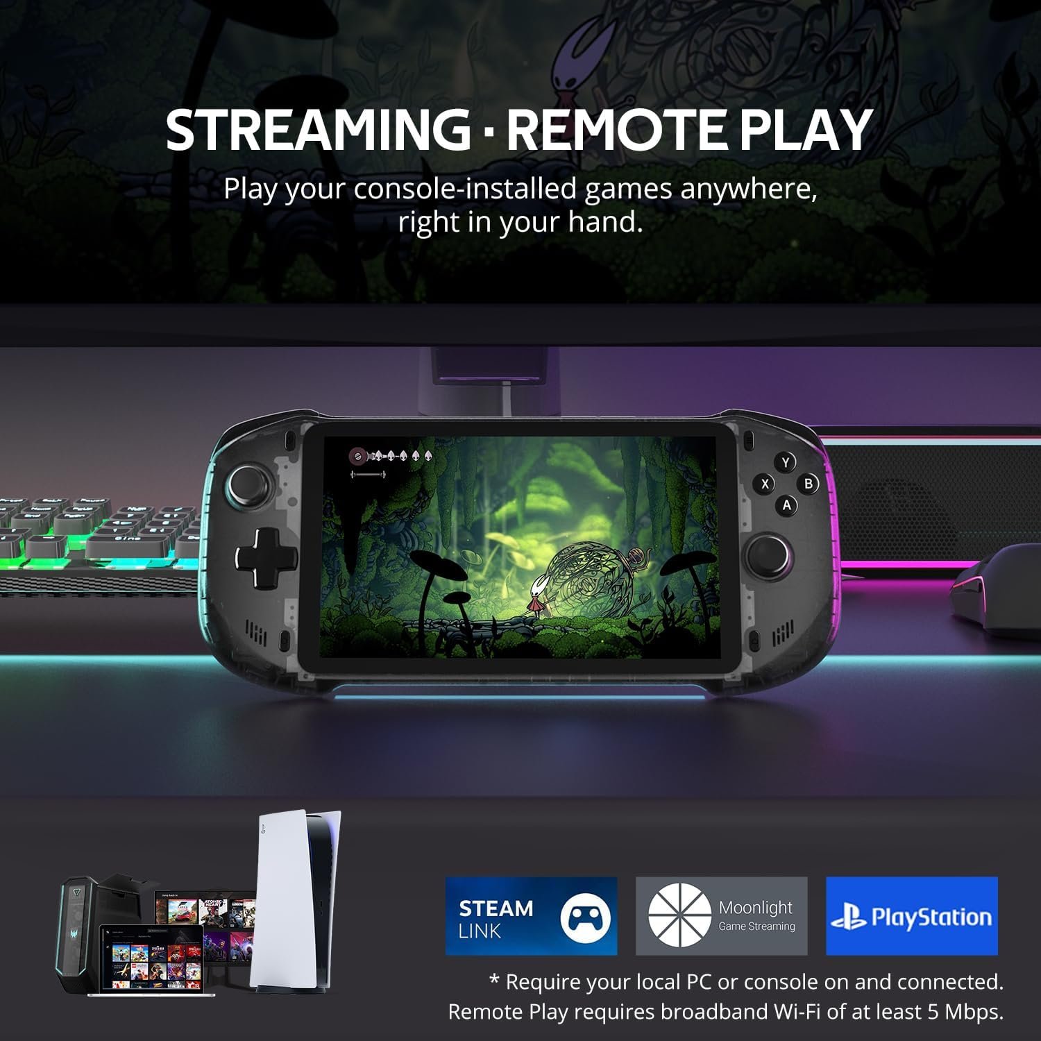 OnePro Cloud Handheld Portable Remote Play Gaming Console, For Xbox Cloud Gaming, NVIDIA GeForce NOW, Playstation, PC, Long-Battery Life, 7" 1080P Touchscreen, Lightweight Retro Game Handheld - 64G - Image 3