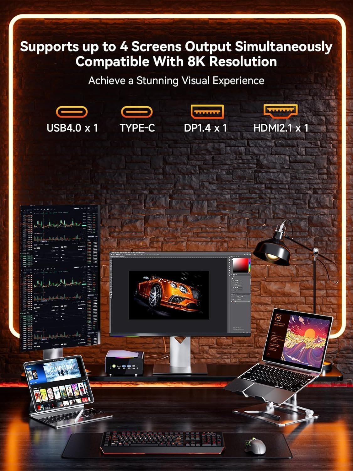 GMKtec Gaming Mini PC AMD Ryzen 7 H 255 (Upgraded 8745HS) 32GB DDR5 1TB SSD, Desktop Computer 3XM.2 2280 Expansion, Oculink, Dual NIC 2.5G, HDMI 2.1, USB4 K12 - Image 9