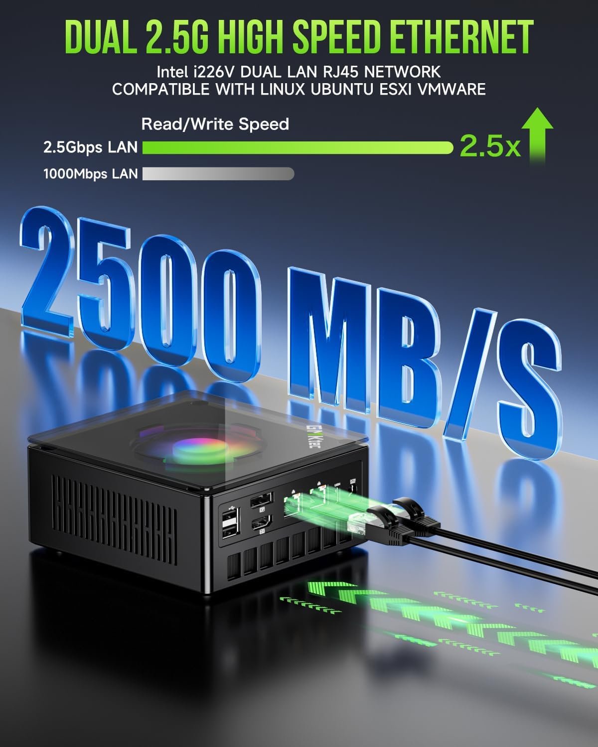 GMKtec K11 AMD Ryzen 9 Gaming Mini PC 8945HS(8C/16T, Up to 5.2GHz) W-11 Pro, 32GB DDR5 RAM 1TB Mini Desktop PC Computer, Oculink, Dual NIC 2.5GbE LAN, HDMI/DisplayPort/USB4*2 - Image 8