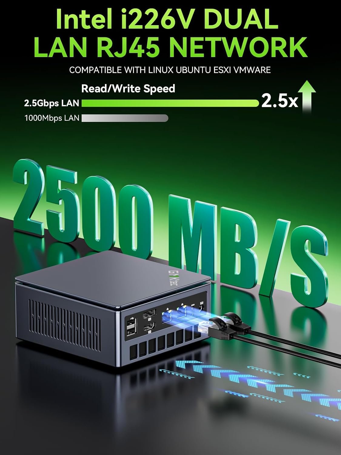 GMKtec Mini PC Gaming, M7 Ultra Ryzen 7 PRO 6850U 32GB DDR5 RAM + 1TB Hard Drive PCle SSD Oculink Dual NIC LAN 2.5G Desktop Computer, Dual USB4, HDMI 2.1, USB-C - Image 5