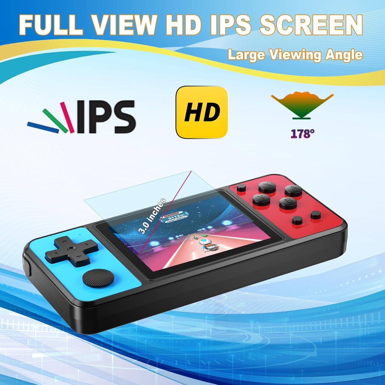 32 Bit Handheld Game Console for Kids,3.0" IPS Screen,139 Retro Video Games - Image 3