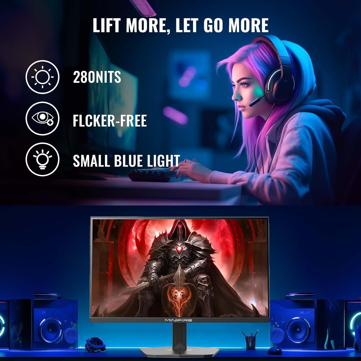 Minifire 24 Inch 180Hz Gaming Monitor Full HD 1080p HDMI & DP MFG24F4L - Image 5