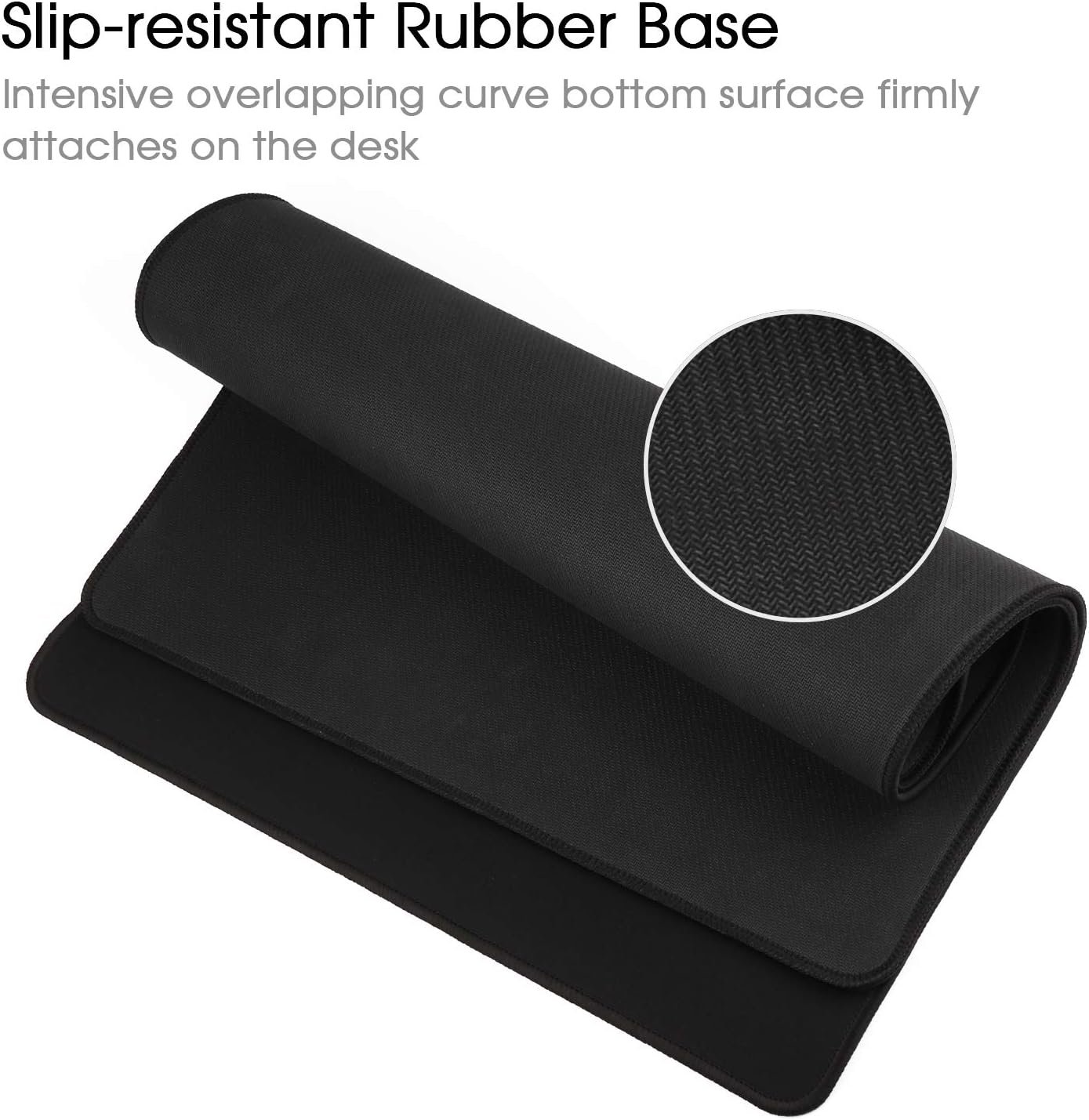 Mouse mat/Large Mouse Pad 600x300x3 mm | XL mousepad | desk mat/Gaming Mouse pad | improved precision and speed | rubber base for stable grip on smooth surfaces | table pad(60x30 Black) - Image 4