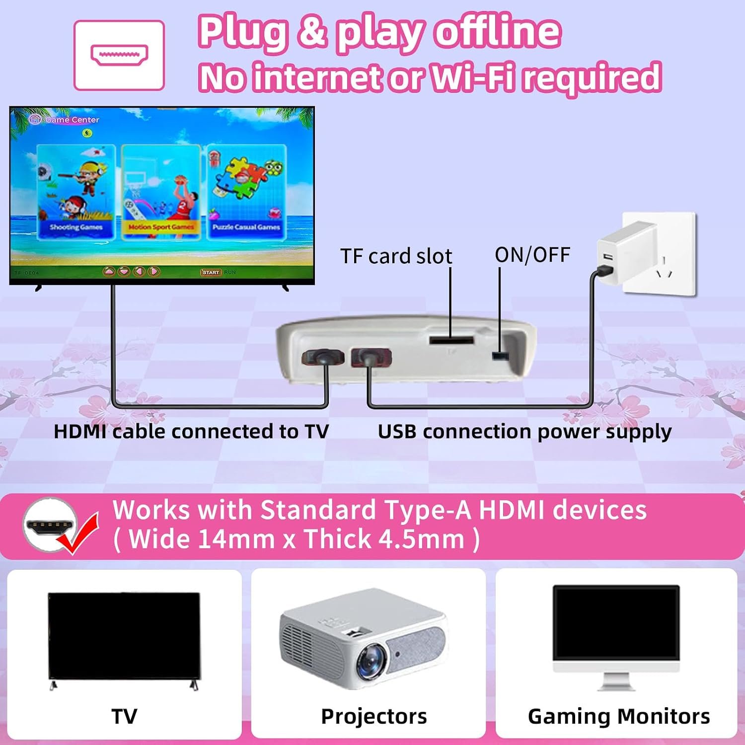 Game Console with 100+ Games, Handheld Retro Video Console for Kids& Adults, Game System with AR Gun,2 Game Controller, TV Plug& Play, Xmas Birthday Toy Gift for Boys& Girls Age 3 + - Image 7