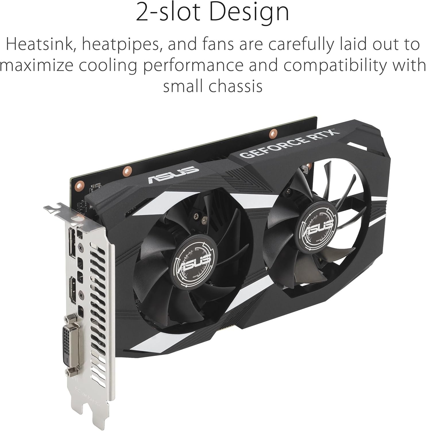 ASUS GeForce RTX 3050 6G DUAL OC Gaming Graphics Card - 1537MHz Boost Clock, GDDR6, PCIe Gen 4, DLSS 2, 3 x DP v1.4a, 1 x HDMI 2.1 (Supports 4K) - Image 3