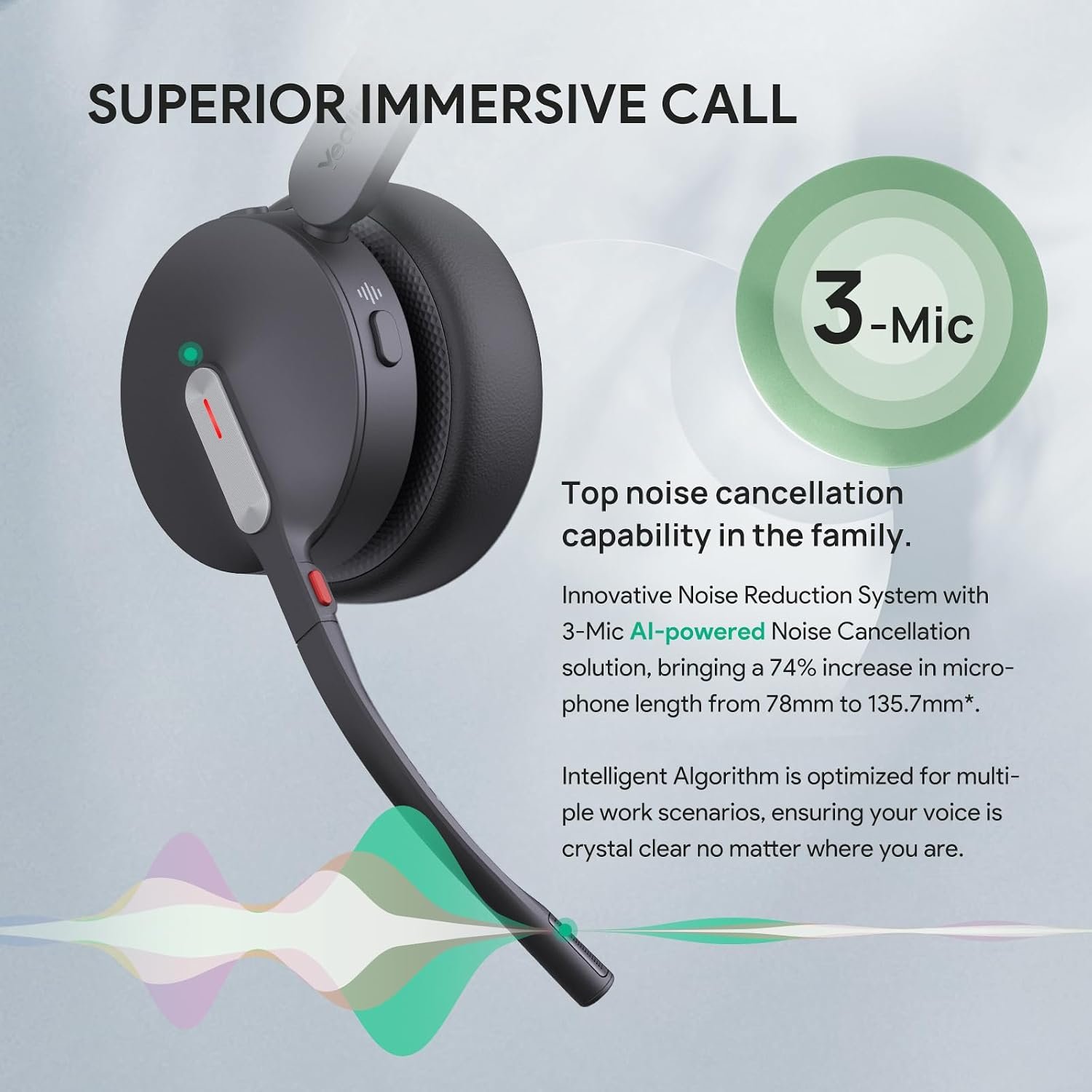 Yealink BH70 Wireless Headset with Microphone for Work PC,USB C/A Mono UC - Image 7