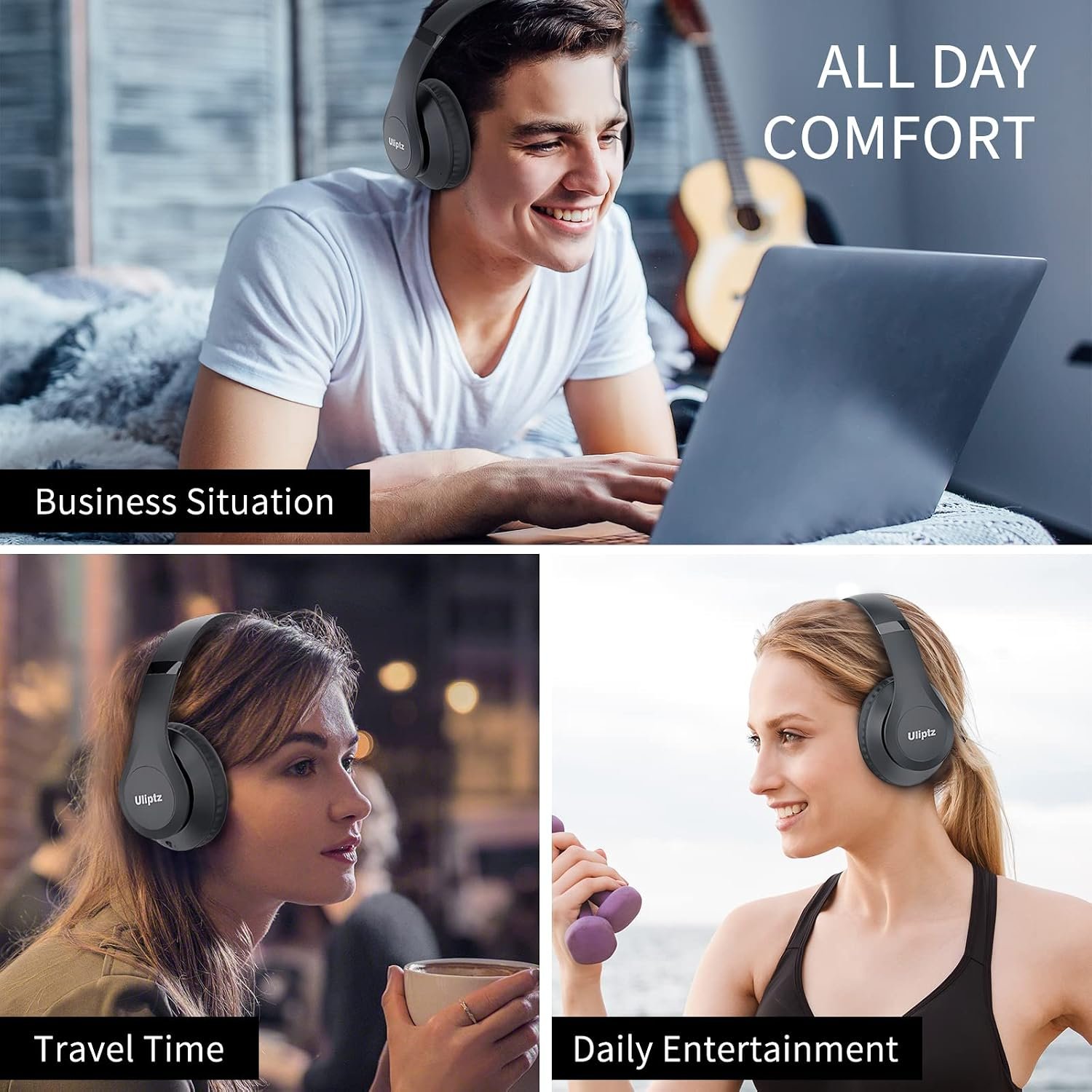Uliptz Wireless Headphones Over Ear, 65 Hrs Playtime Bluetooth Headphones - Image 7