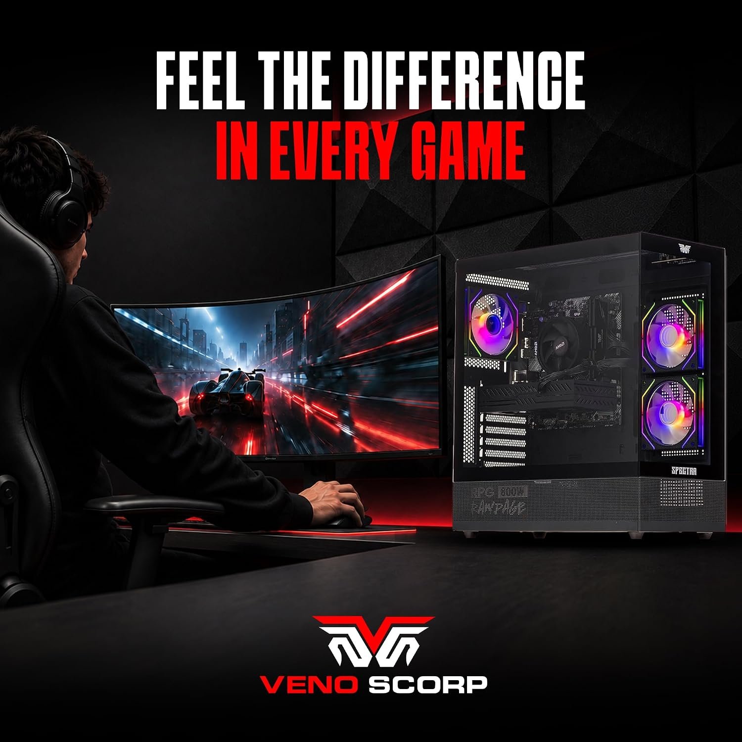 Veno Scorp Gaming PC Intel i7 10700F RTX 5050 8GB 16GB RAM 1TB SSD Spectra - Image 3