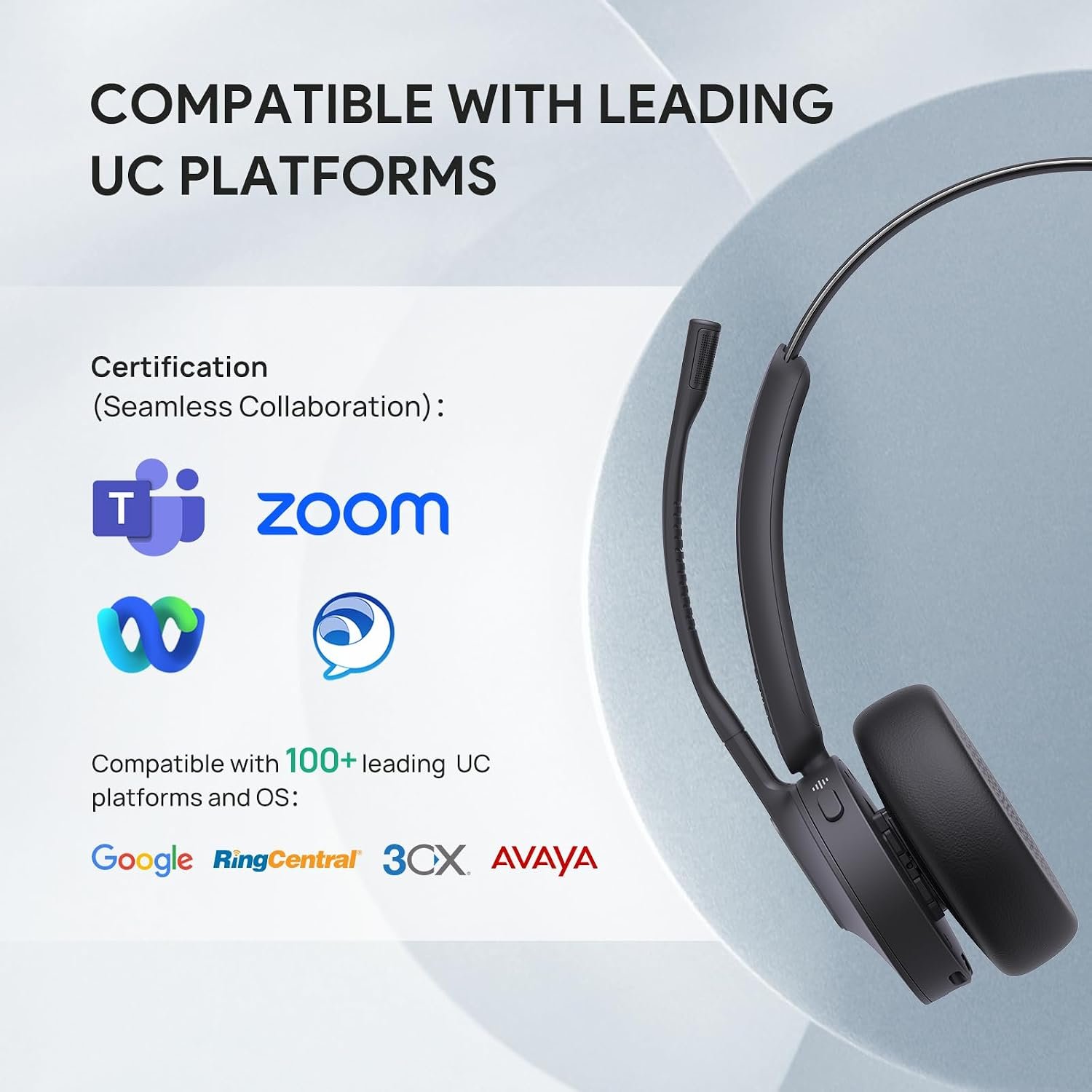 Yealink BH70 Wireless Headset with Microphone for Work PC,USB C/A Mono UC - Image 4
