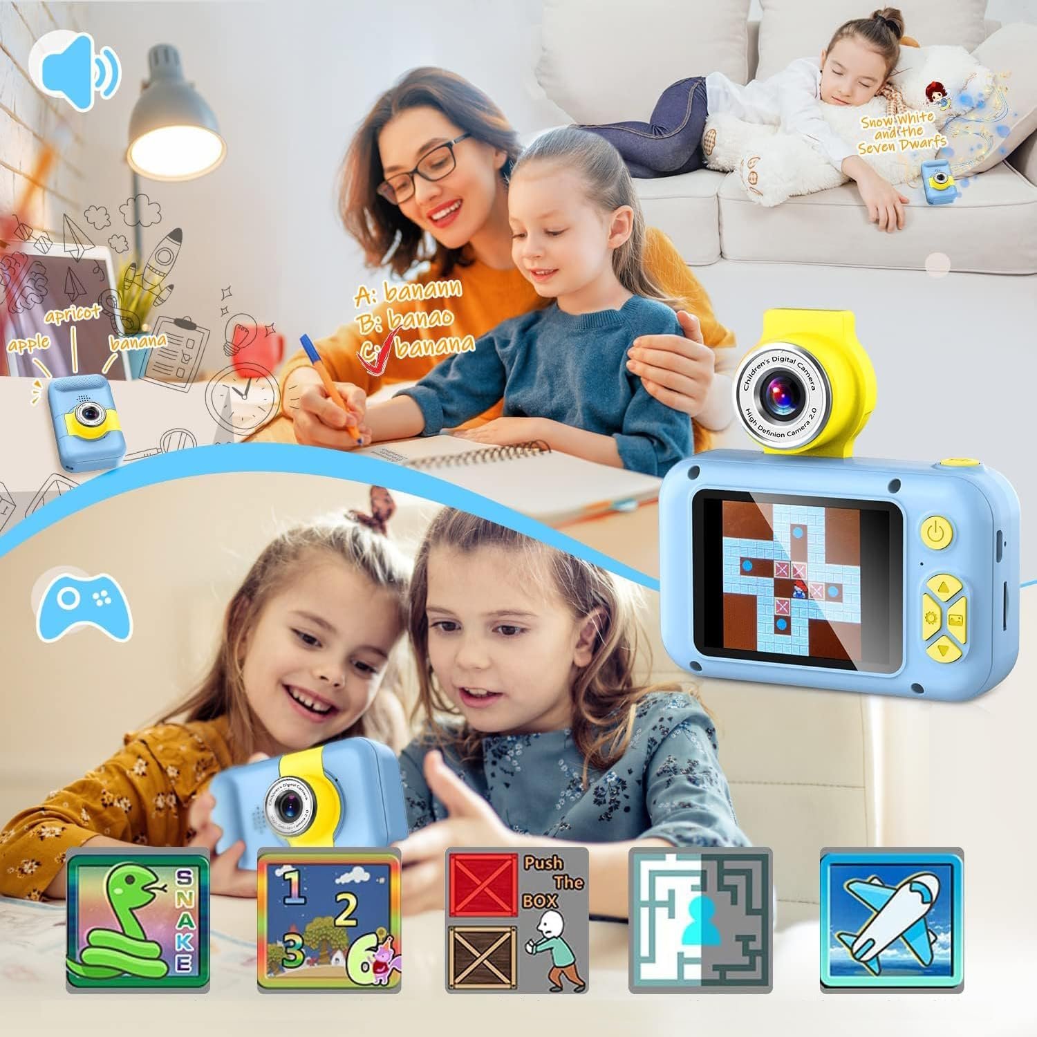 ARNSSIEN Kids Camera with Video,180° Flip Lens, 2.4" Selfie Camera for Kids - Image 6
