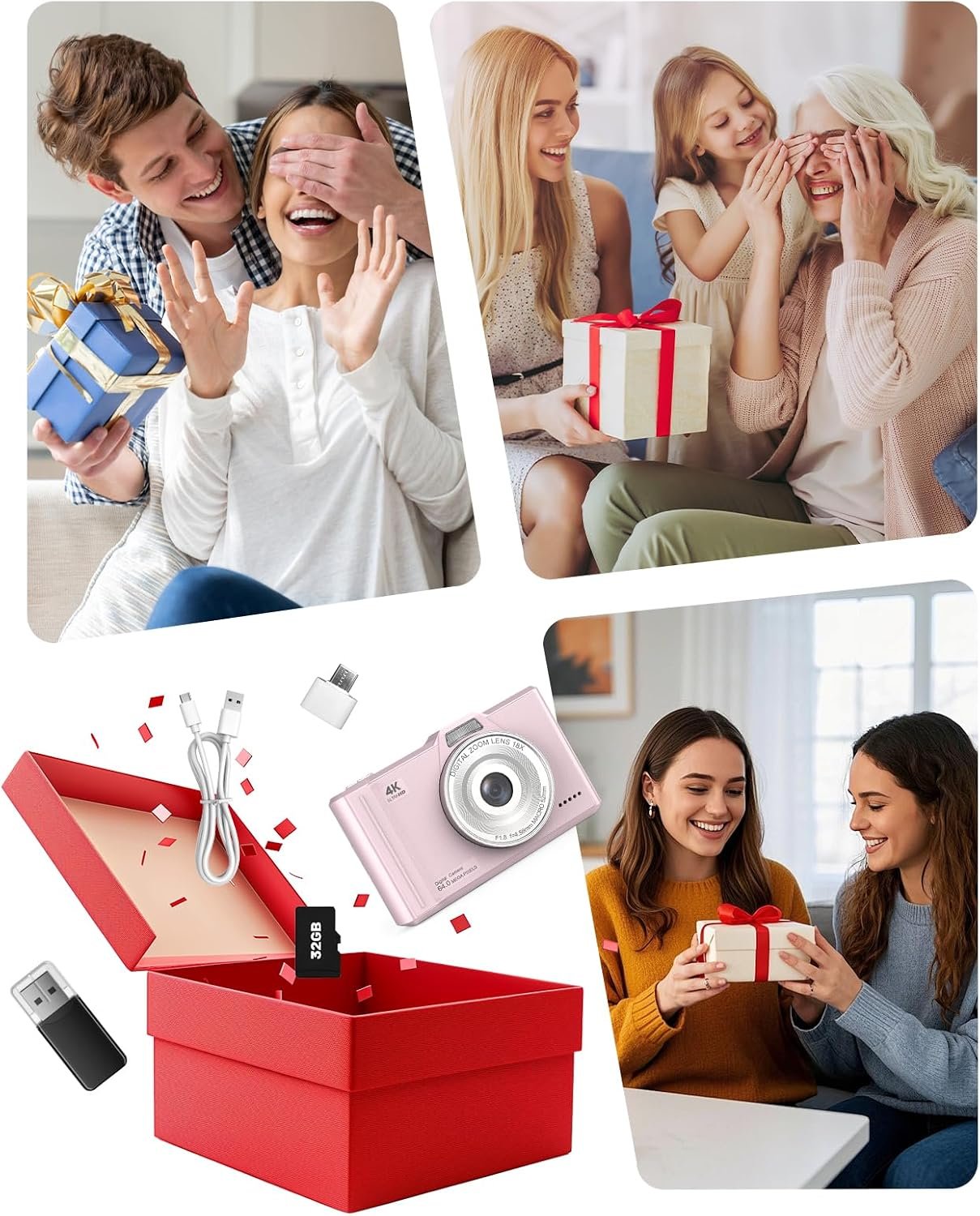 Digital Camera 4K 64MP Portable Vlogging Camera with 32GB SD Card - Image 6