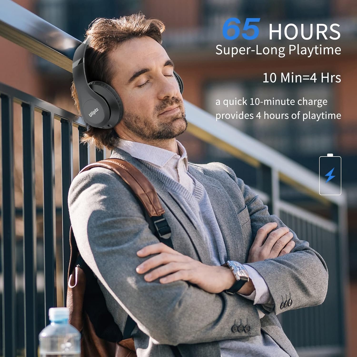 Uliptz Wireless Headphones Over Ear, 65 Hrs Playtime Bluetooth Headphones - Image 5