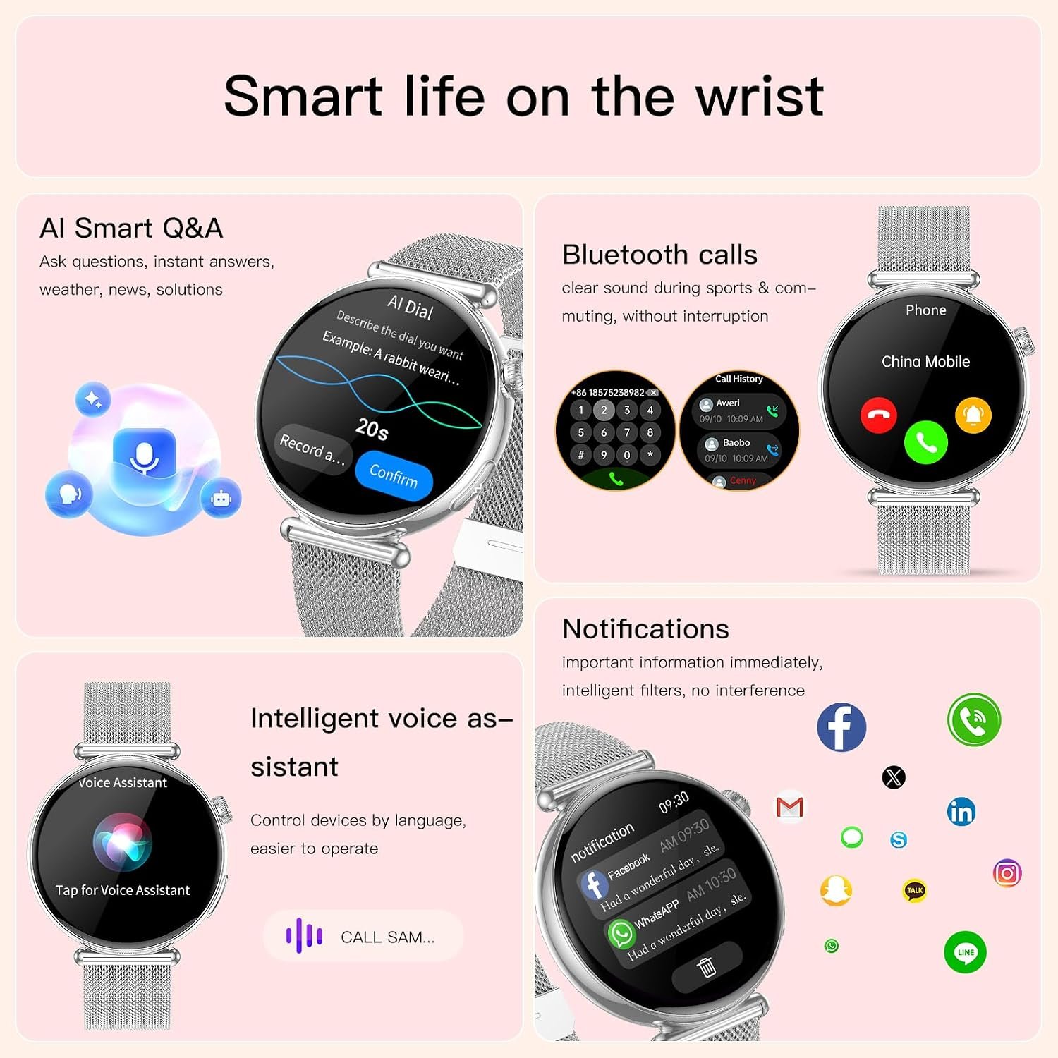 2026 New AI-GPT Smartwatch for Women with ECG/Blood Pressure/HRV/Sleep/BMI - Image 5