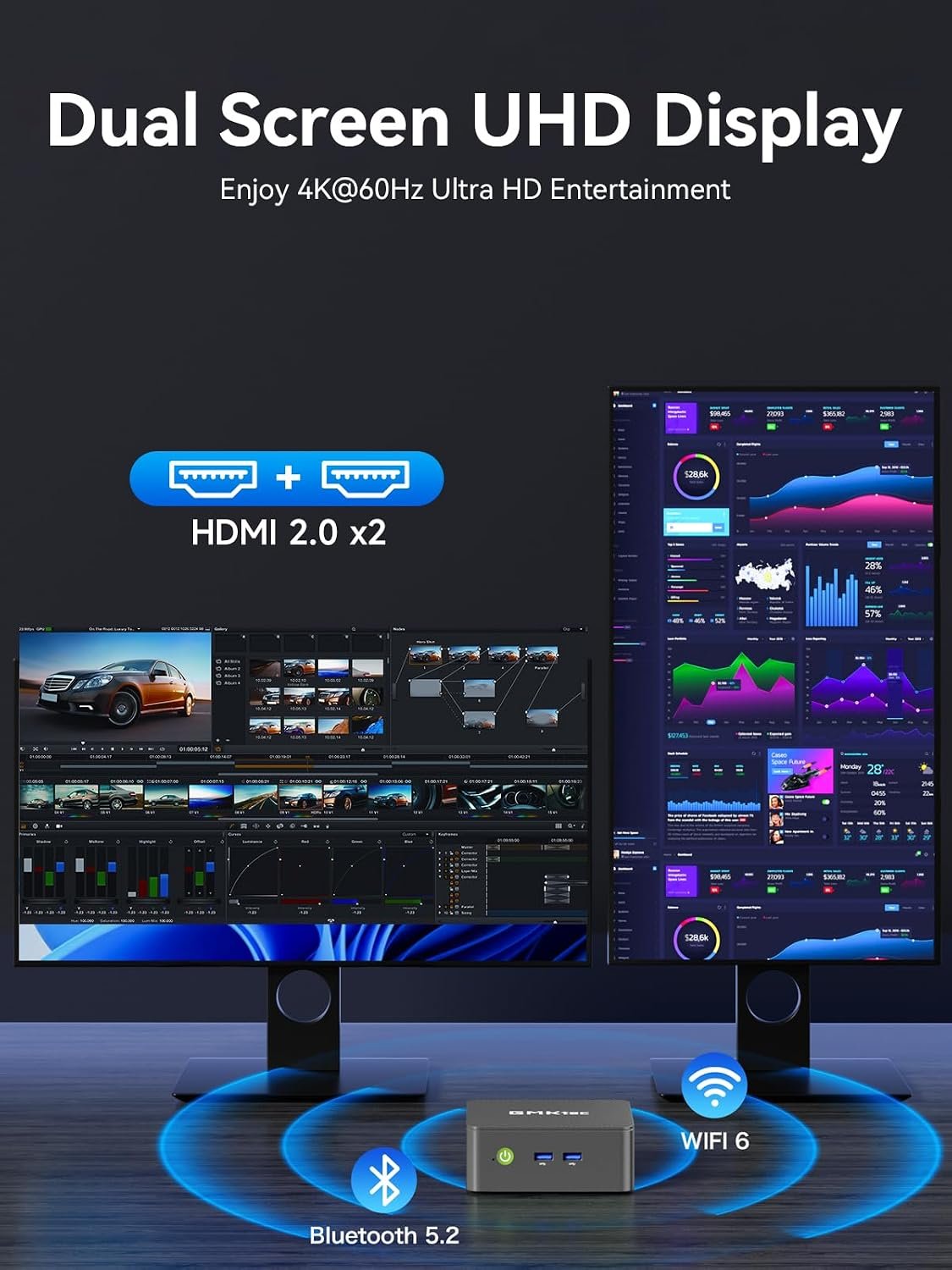 GMKtec 12th Gen Intel N95 Mini PC (Turbo 3.4GHz) 8GB DDR4 3200MHz 256GB SSD Micro Computer 4K Dual HDMI Display/3x USB3.2/WiFi 5 BT5.0/RJ45 Ethernet Nucbox G3S/ Micro PC - Image 8