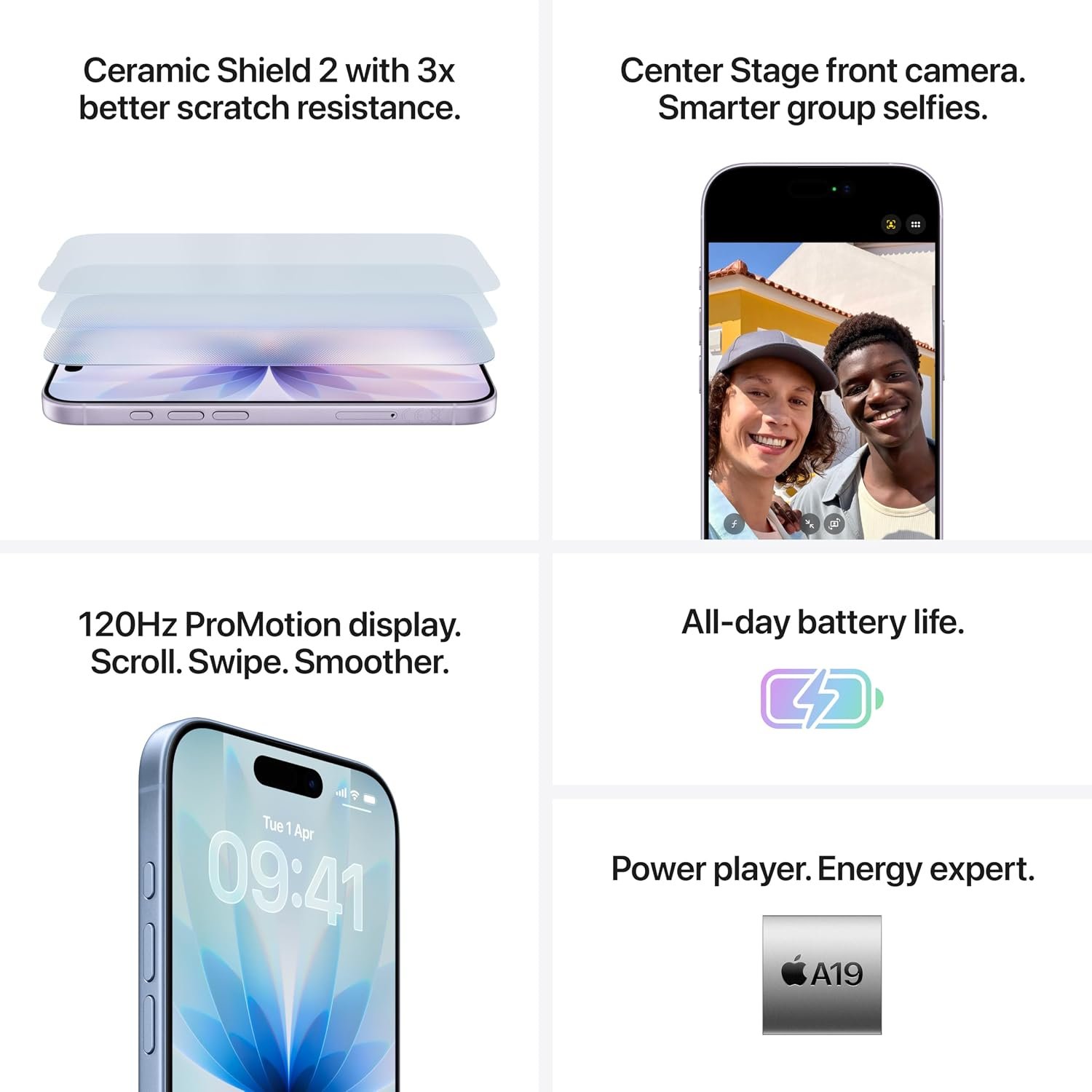 Apple iPhone 17 512 GB: 6.3-inch Display with ProMotion, A19 Chip, Center Stage Front Camera for Smarter Group Selfies, Improved Scratch Resistance, All-Day Battery Life; Lavender - Image 4