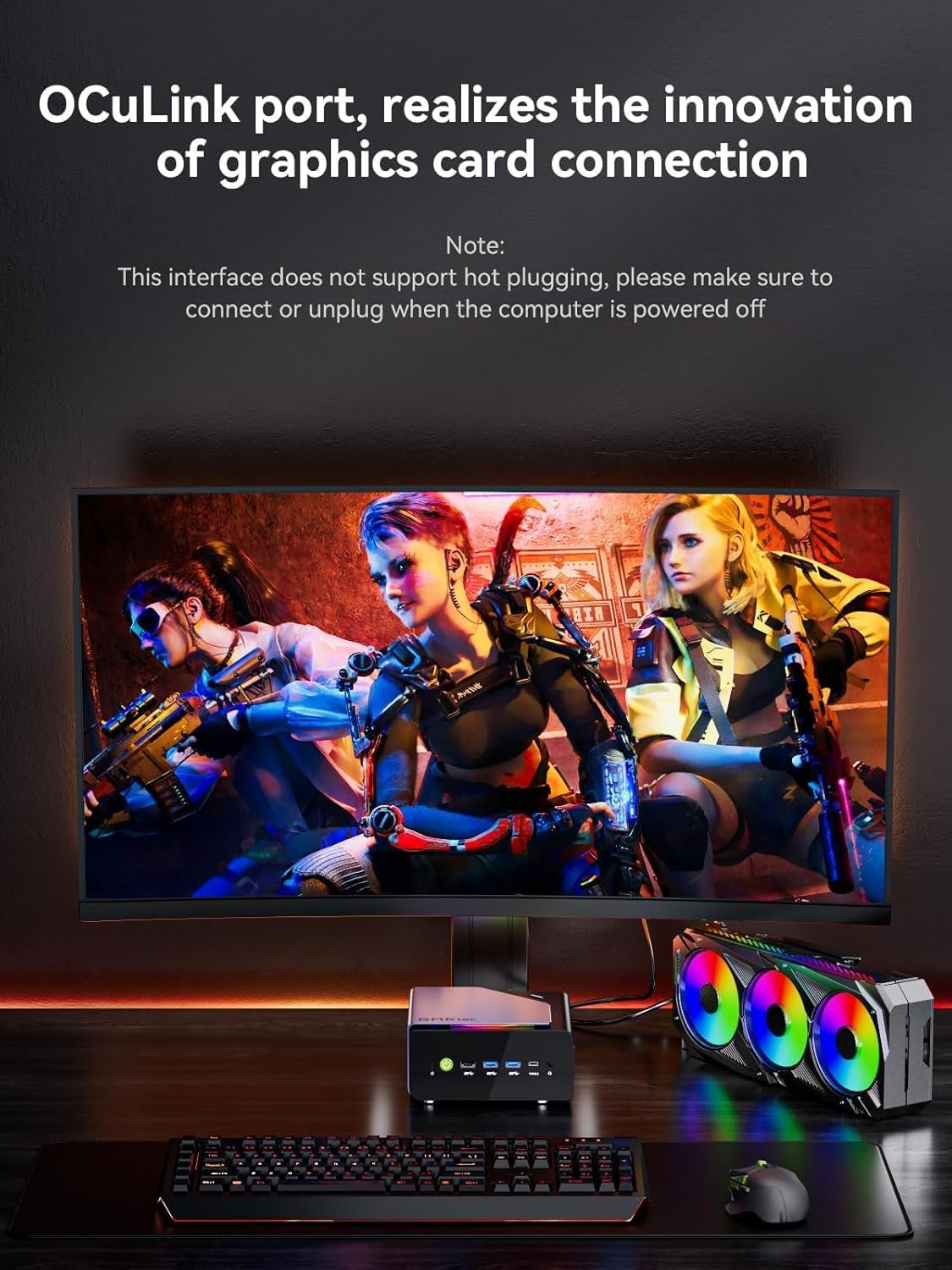 GMKtec Gaming Mini PC AMD Ryzen 7 H 255 (Upgraded 8745HS) 32GB DDR5 1TB SSD, Desktop Computer 3XM.2 2280 Expansion, Oculink, Dual NIC 2.5G, HDMI 2.1, USB4 K12 - Image 5