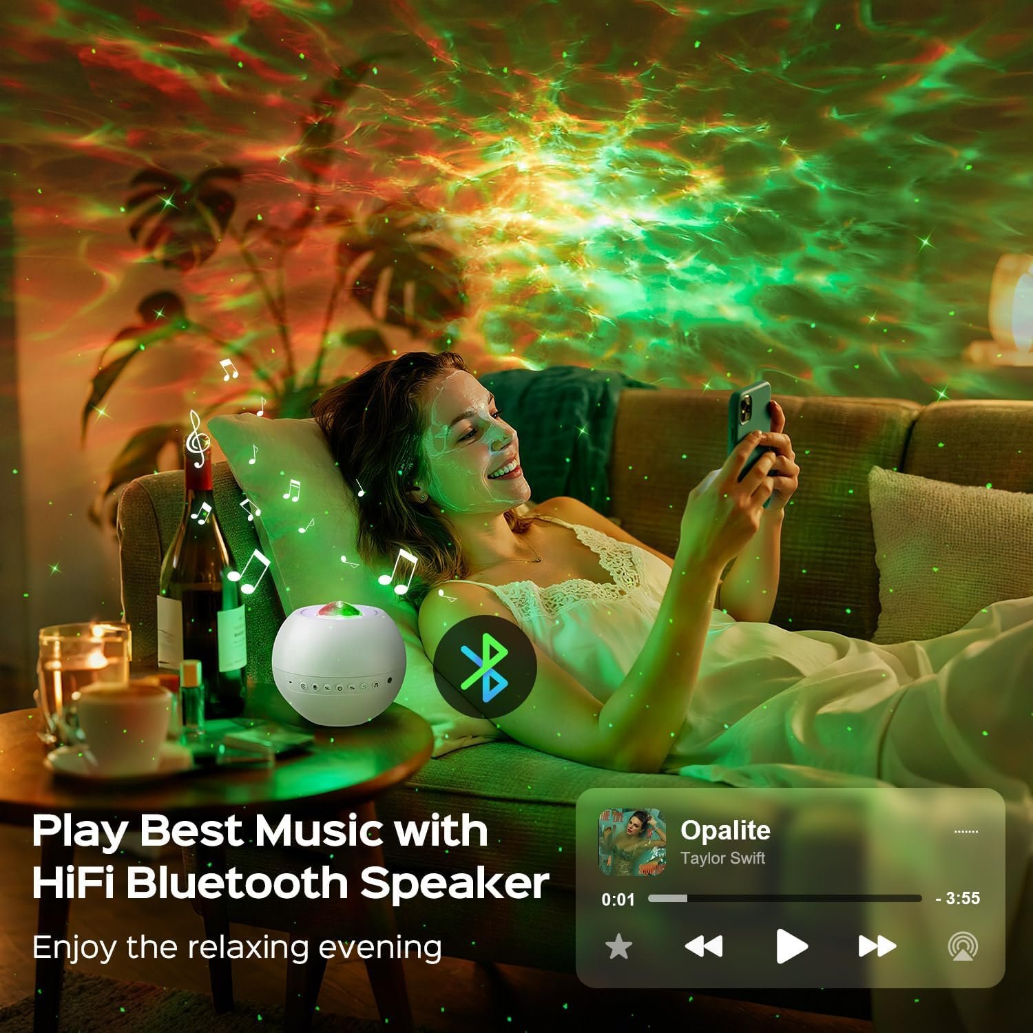 PIKOY Galaxy Projector,15 Colors,Gifts Girl&Women&Boy,Birthday,White Noise - Image 4