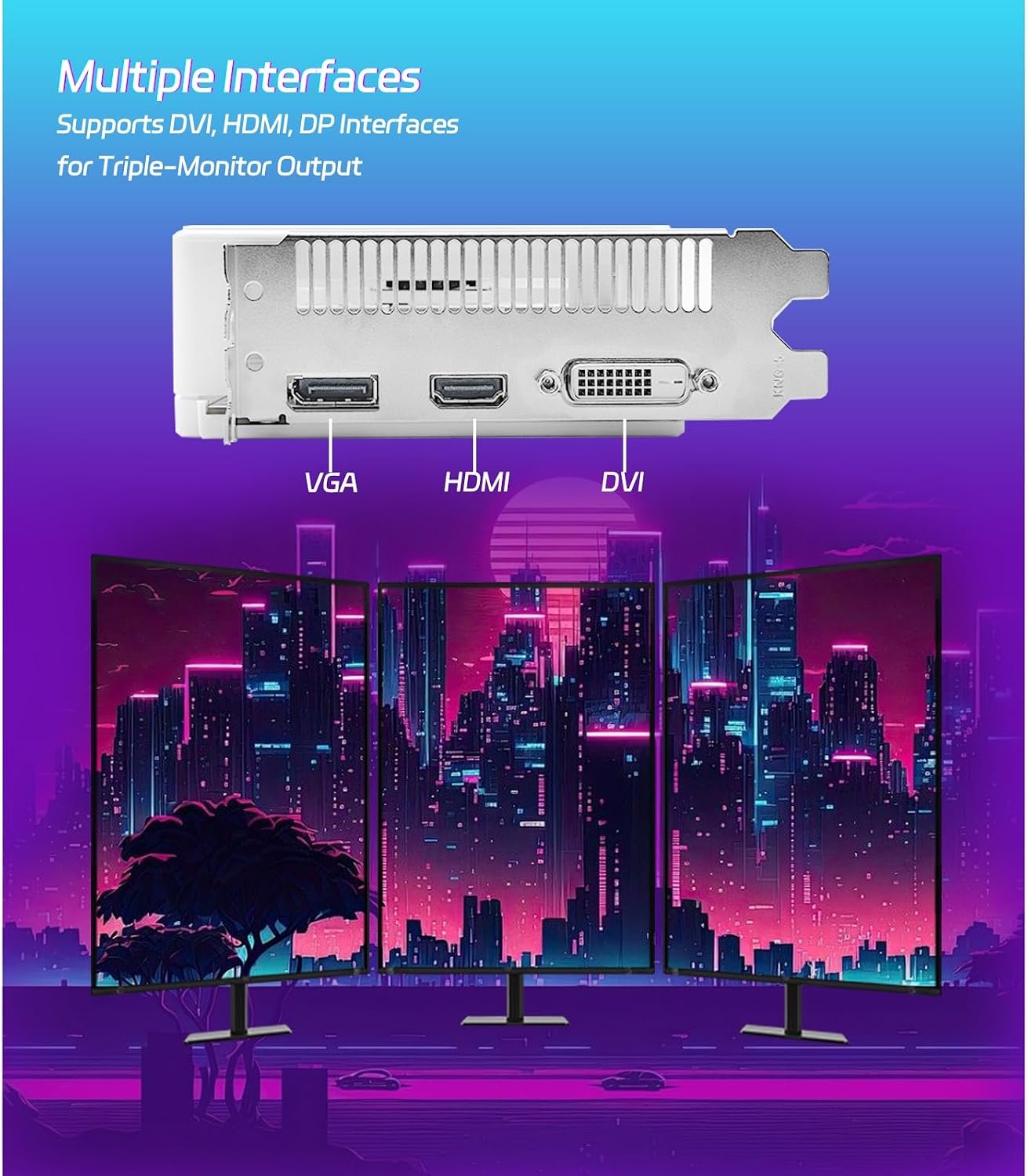 MOUGOL AMD Radeon RX 580 Gaming Graphics Card, 8GB GDDR5 VRAM, 256-Bit Memory Interface, DP/HDMI/DVI-D Outputs, PCIe 3.0 x16 GPU for Desktop PC Gaming, Supports Windows 11/10/7 - Image 6