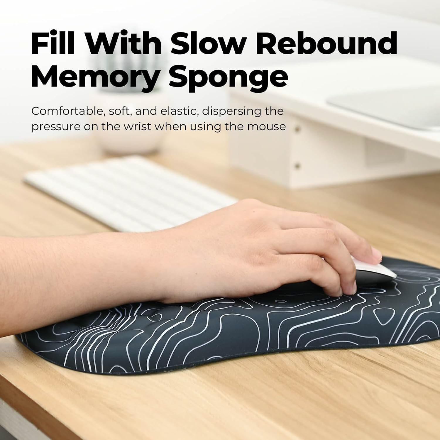EooCoo Mouse Mat Wrist Support, Gaming Mouse Pad, Mousepad Large, Stripe - Image 5