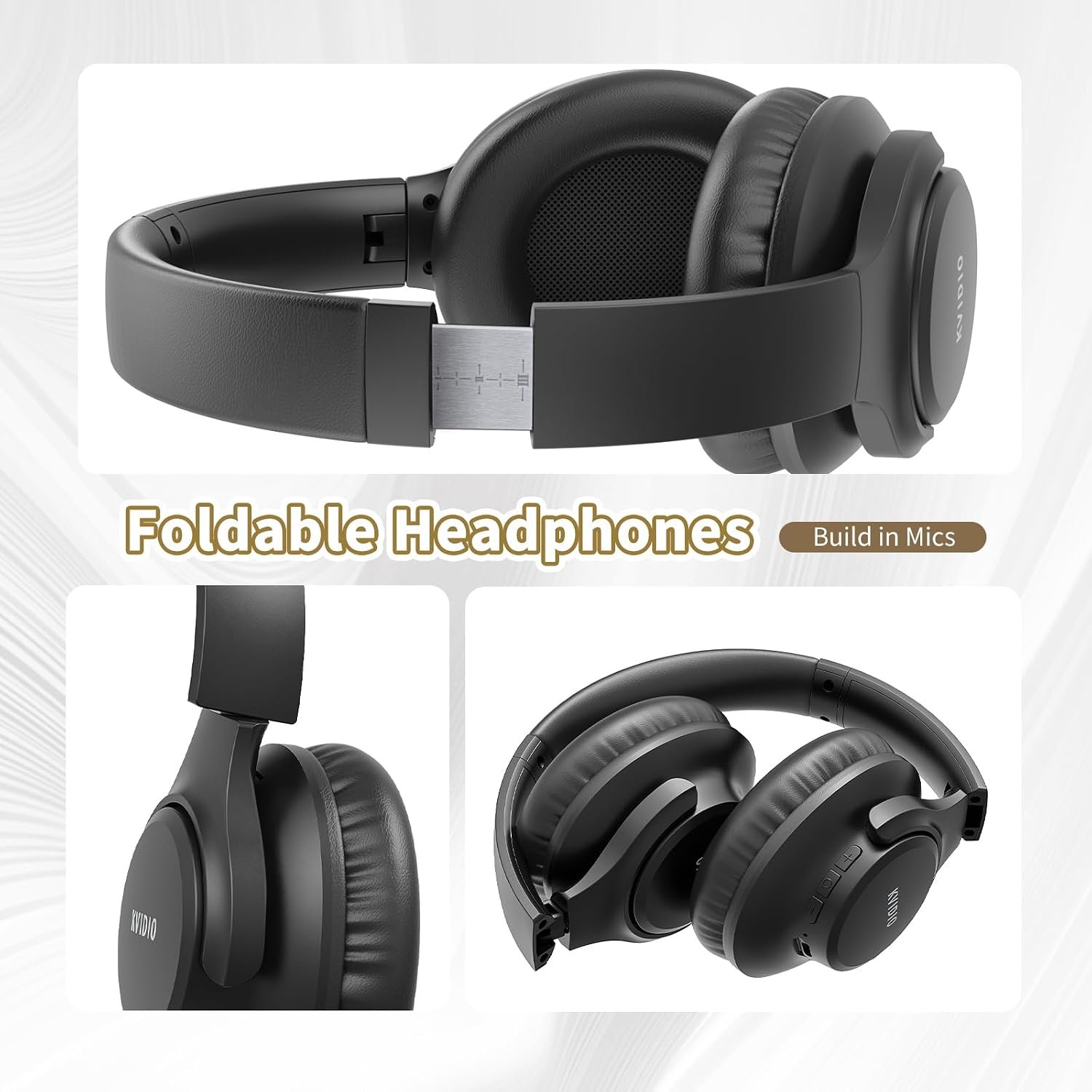KVIDIO Bluetooth Headphones Wireless Over Ear 65h Battery Wired & Wireless - Image 7