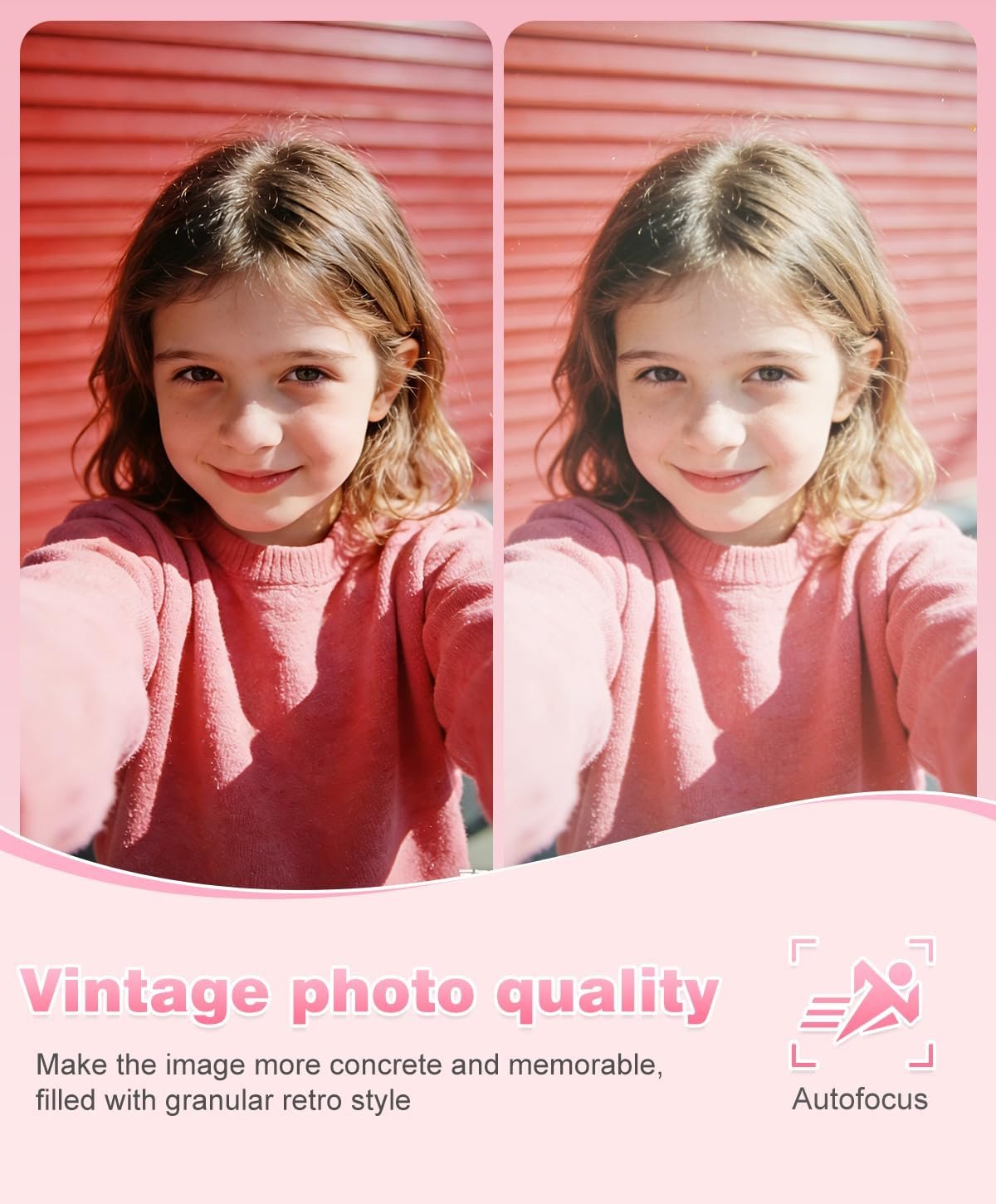 Digital Camera, 1080P FHD Vlogging Camera 50MP Compact Portable Photo Camera with 2.4" Screen, 16X Digital Zoom Mini Small Pocket Camera for Kids Students with 1 Battery, 16GB Card (Pink) - Image 5