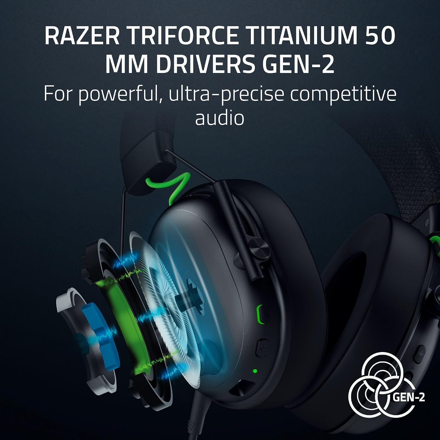 Razer BlackShark V3 XBOX S|X - Wireless esports headset - TriForce 50mm Driver - Detachable Wideband Mic - HyperSpeed 2,4 GHz & Bluetooth - Surround Sound - Xbox/PC | Black - Image 6