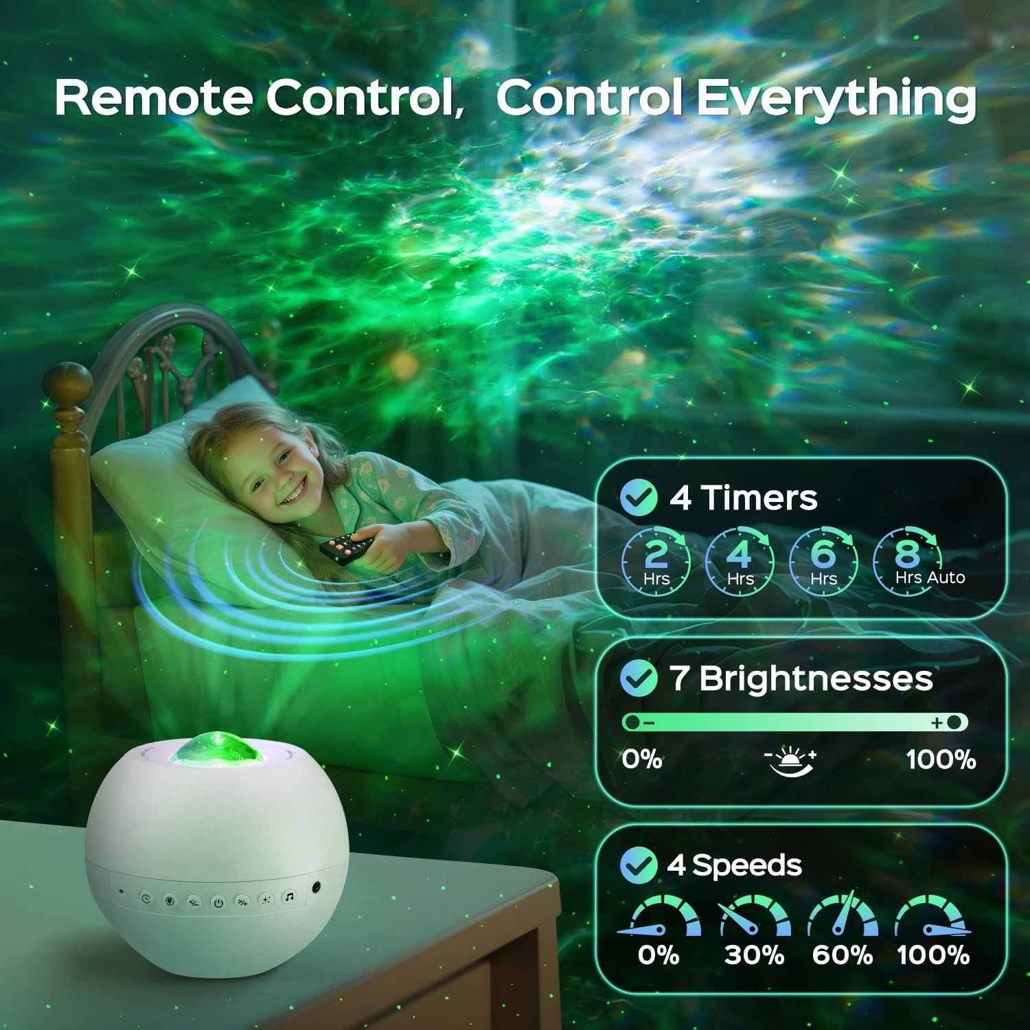 PIKOY Galaxy Projector,15 Colors,Gifts Girl&Women&Boy,Birthday,White Noise - Image 6
