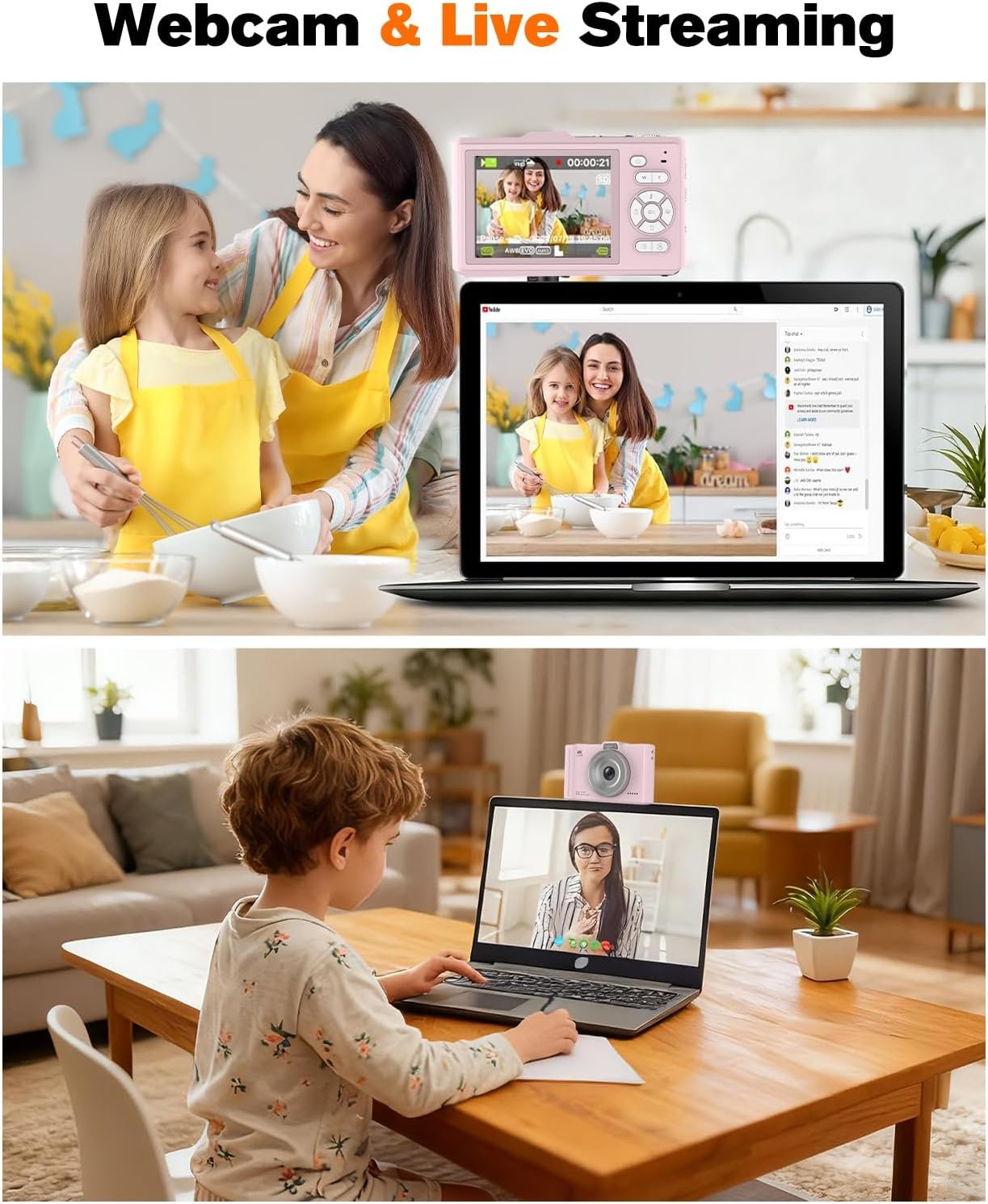 Digital Camera 4K 64MP Portable Vlogging Camera with 32GB SD Card - Image 4