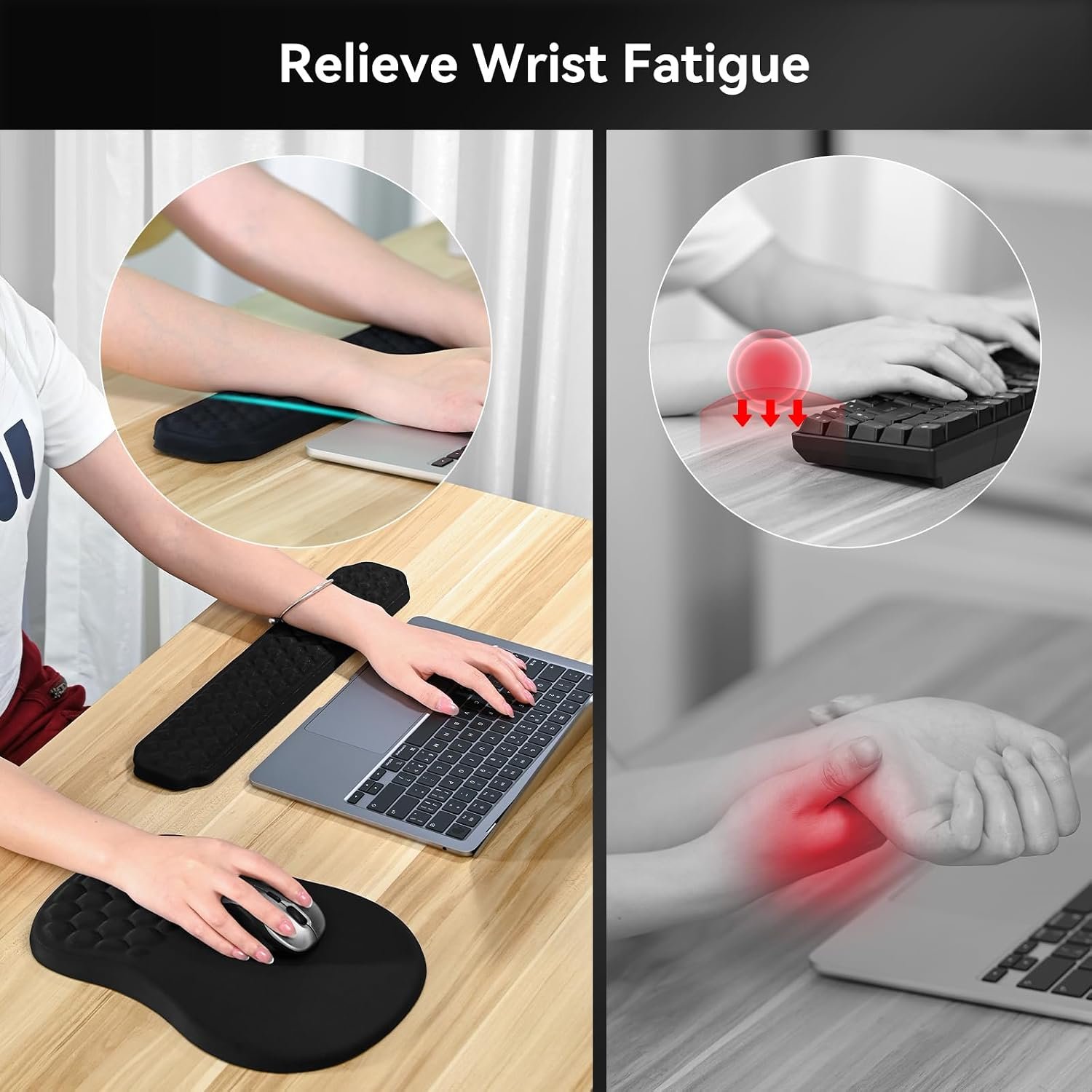 EooCoo Keyboard Wrist Rest and Mouse Mat Wrist Support Set - Image 6