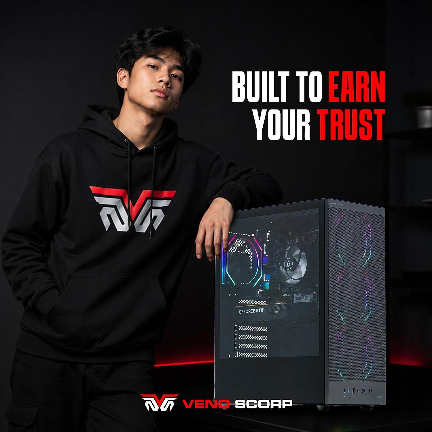 Veno Scorp Gaming PC AMD Ryzen 5 5500 Processor RTX 3050 6GB Graphics Card - 16GB 3200MHz Ram - 512GB NVMe SSD - 550W PSU - Windows 11 - WiFi - Titan 4 - Image 9