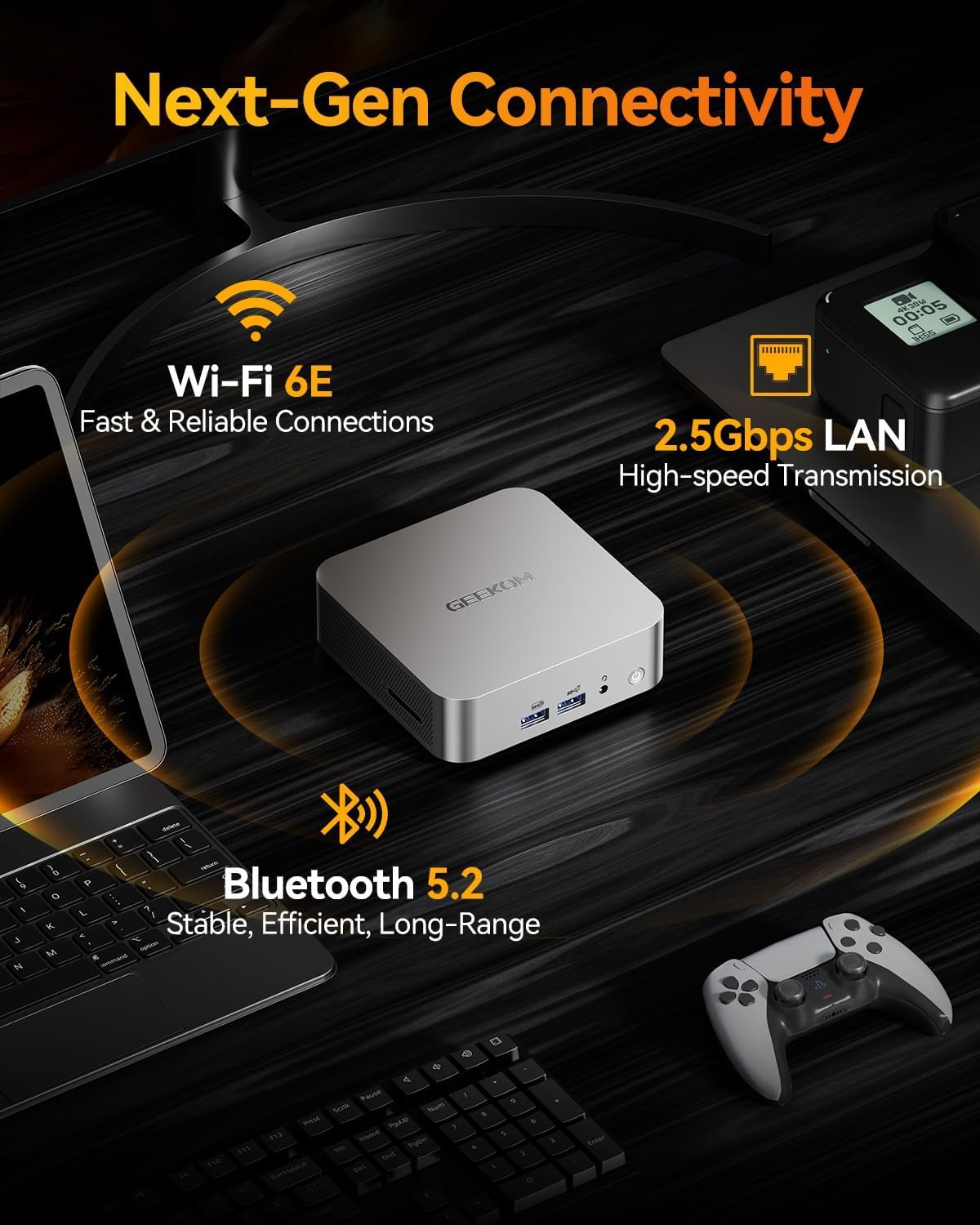 GEEKOM A8 Mini PC, AMD Ryzen 7 8745HS,1TB SSD, DDR5 16GB RAM (Up to 128GB) - Image 9