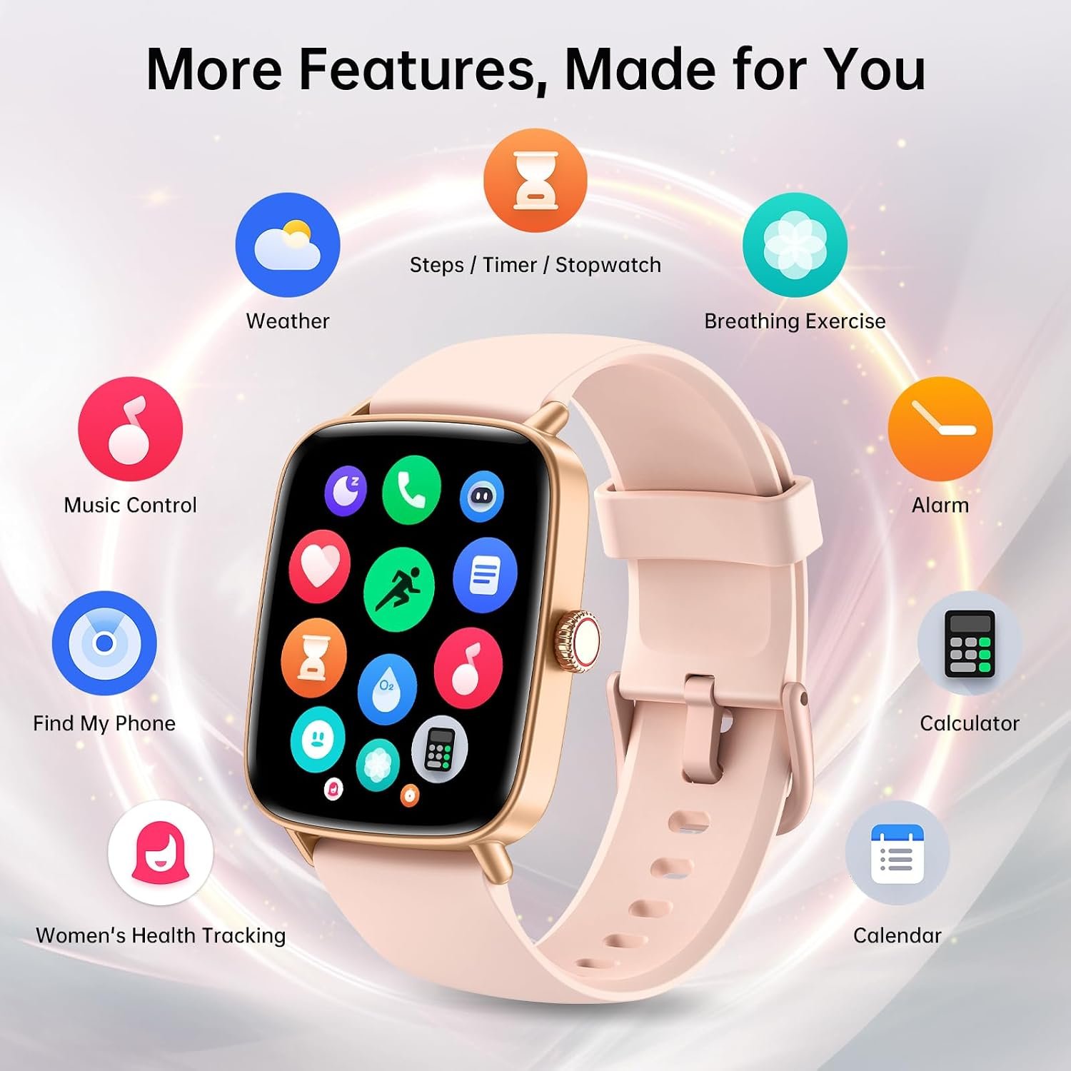 Smart Watches for Women (Answer/Make Calls),1.85" HD Screen Fitness Watch with Bluetooth 5.3,Heart Rate/Sleep/SpO2 Monitor,110+ Sports Modes,IP68 Waterproof Smartwatch,Activity Tracker for Android iOS - Image 7