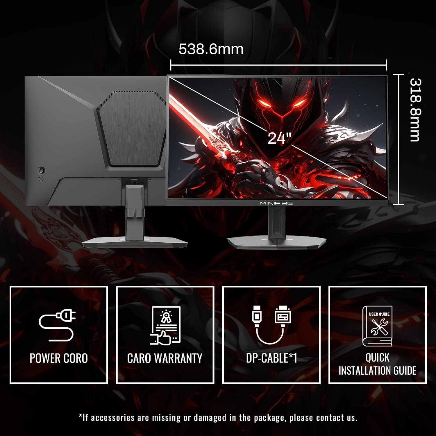 Minifire 24 Inch 180Hz Gaming Monitor Full HD 1080p HDMI & DP MFG24F4L - Image 9