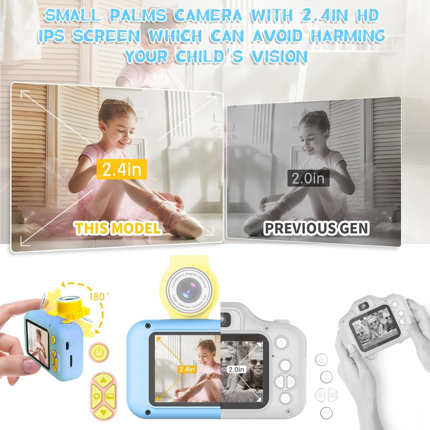 ARNSSIEN Kids Camera with Video,180° Flip Lens, 2.4" Selfie Camera for Kids - Image 3