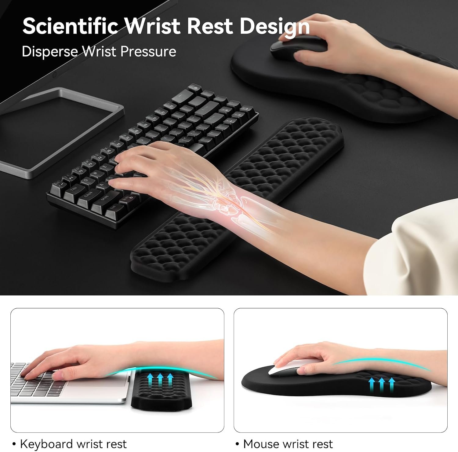 EooCoo Keyboard Wrist Rest and Mouse Mat Wrist Support Set - Image 5